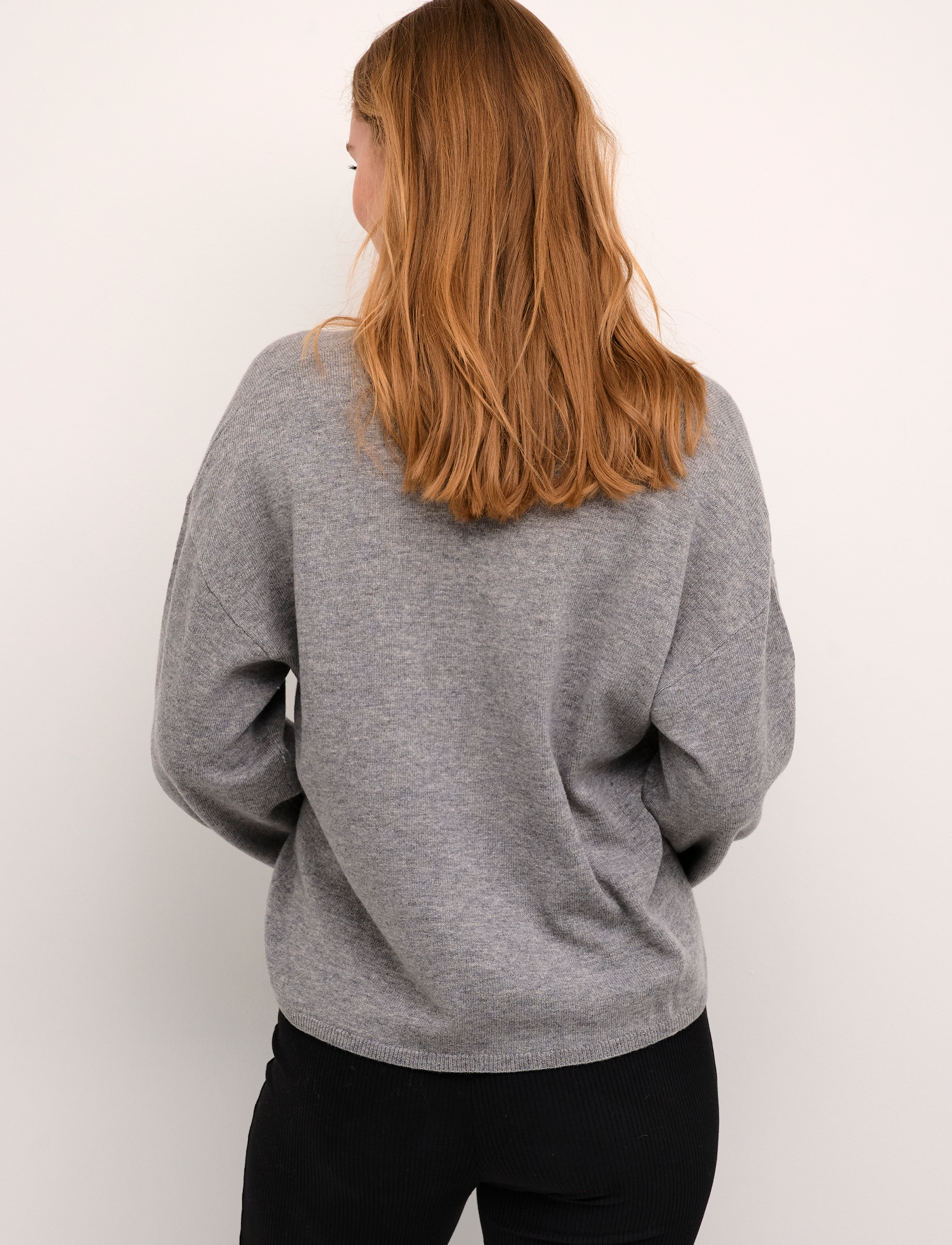 Culture - CUallida V-neck Pullover - grey melange - 4