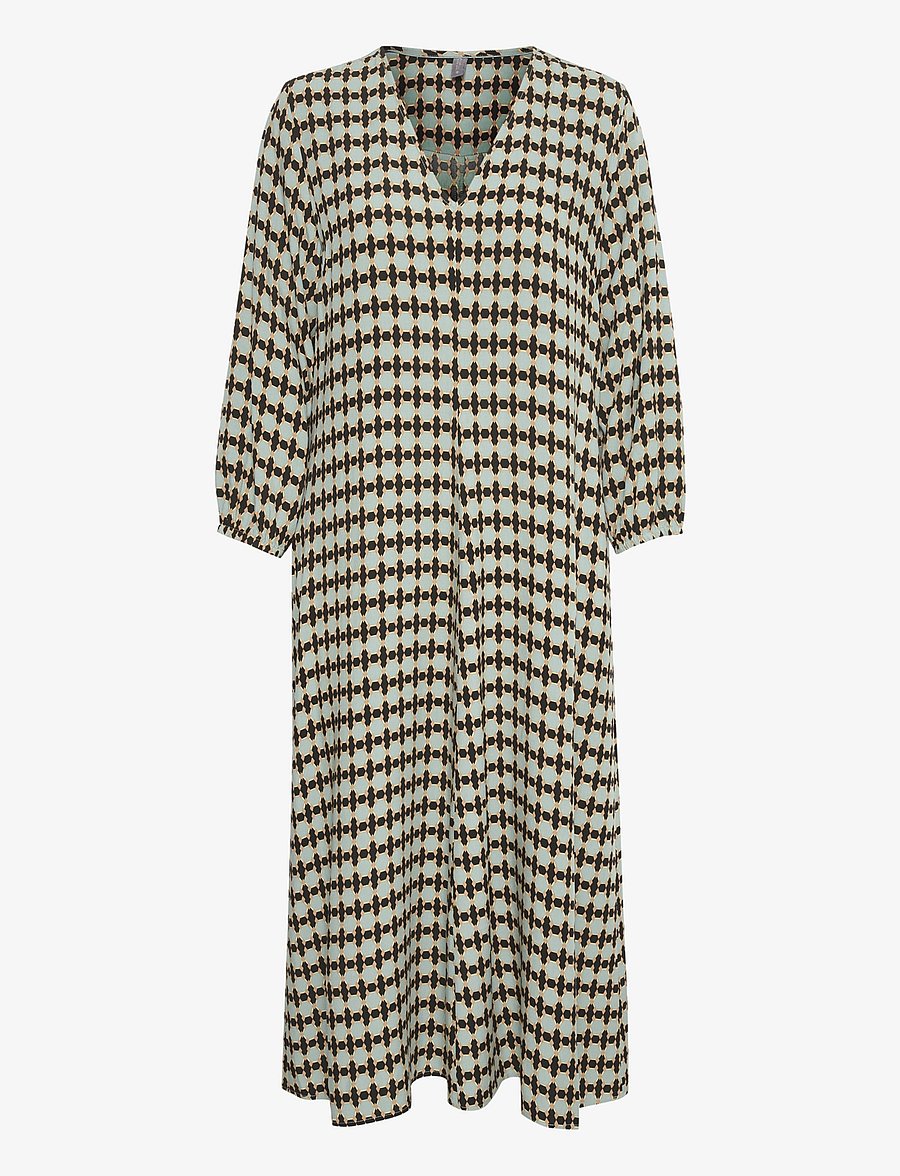 Culture - CUbello Long Dress - midimekot - green milieu graphic - 1