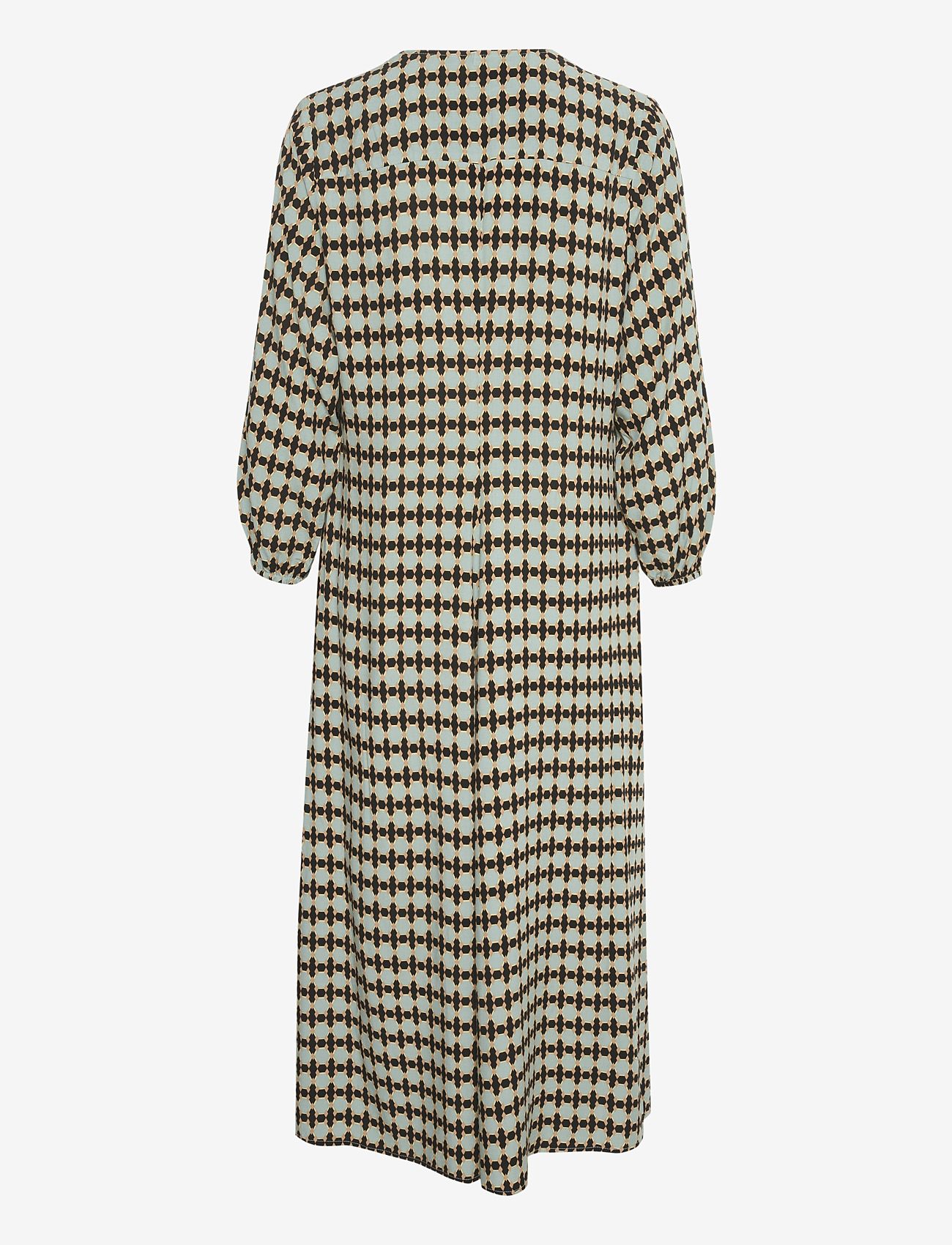 Culture - CUbello Long Dress - midi kjoler - green milieu graphic - 2