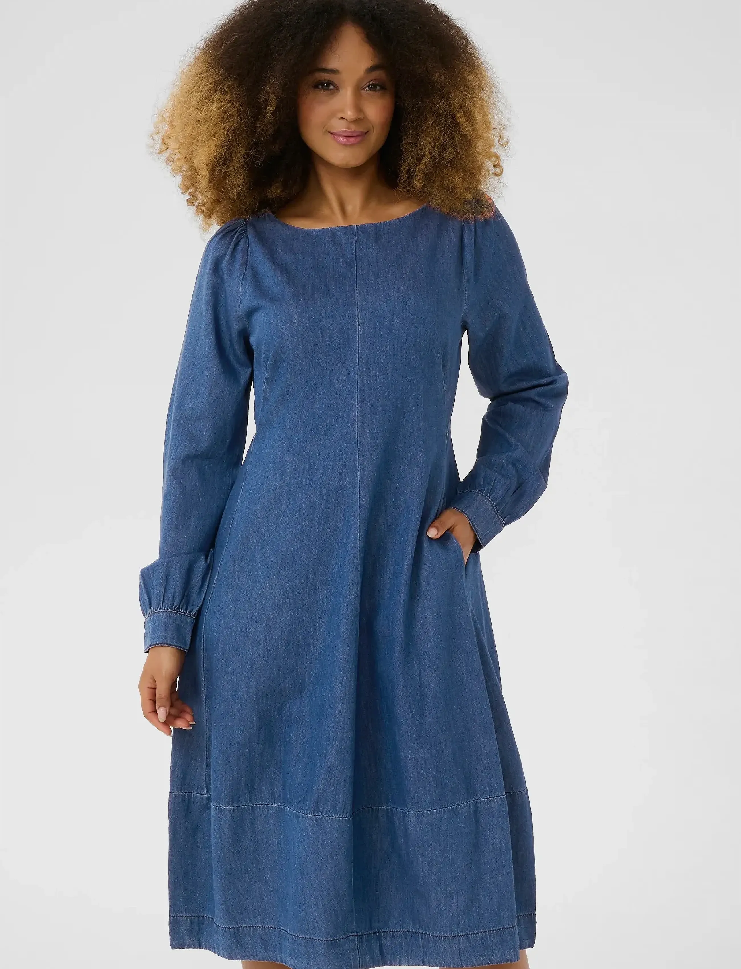 Culture Cuarpa Antoinett Dress, M, Dresses, Blau - Knee-length & Midi, Frauen