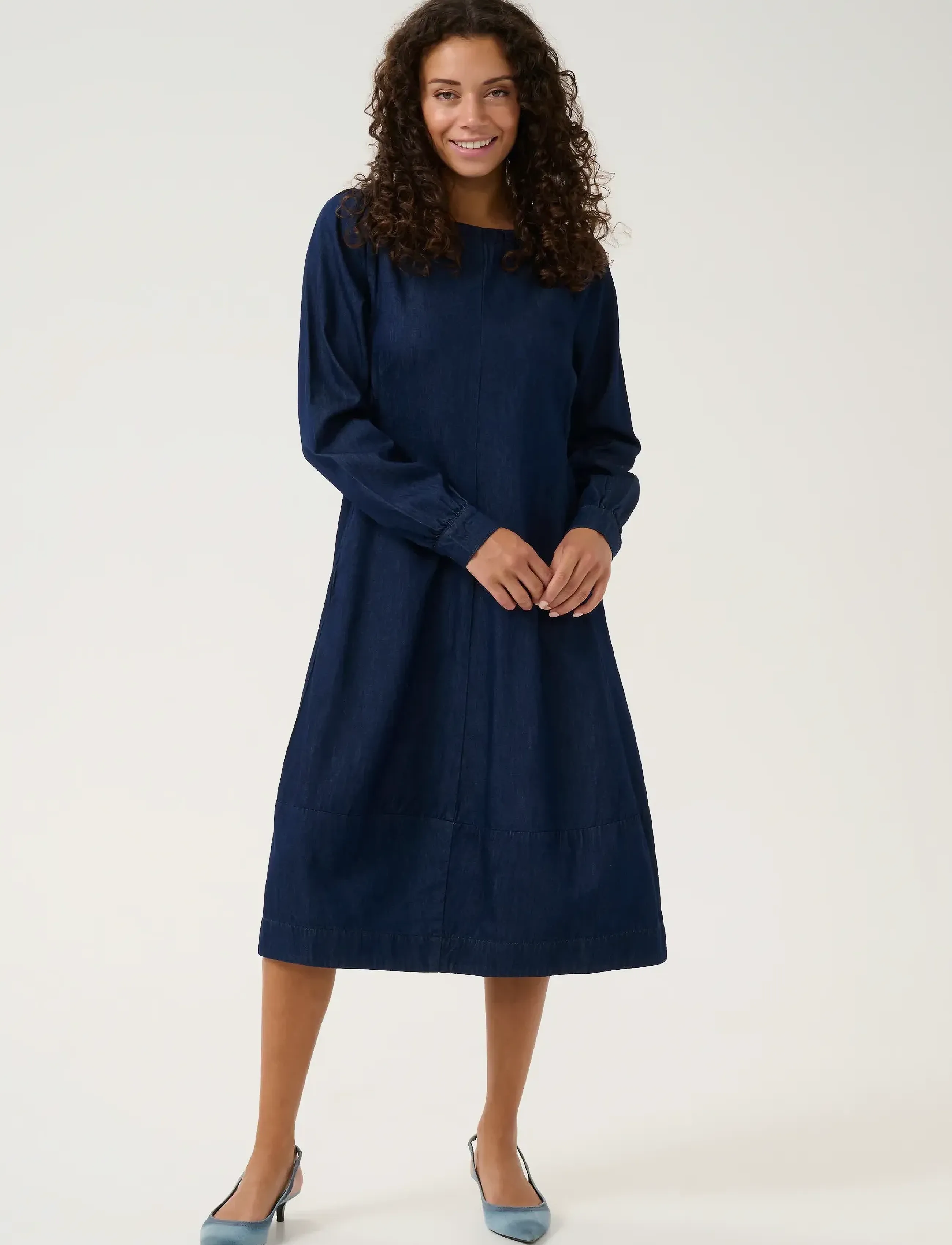 Culture Cuarpa Antoinett Dress, S, Dresses, Marineblau - Knee-length & Midi, Frauen