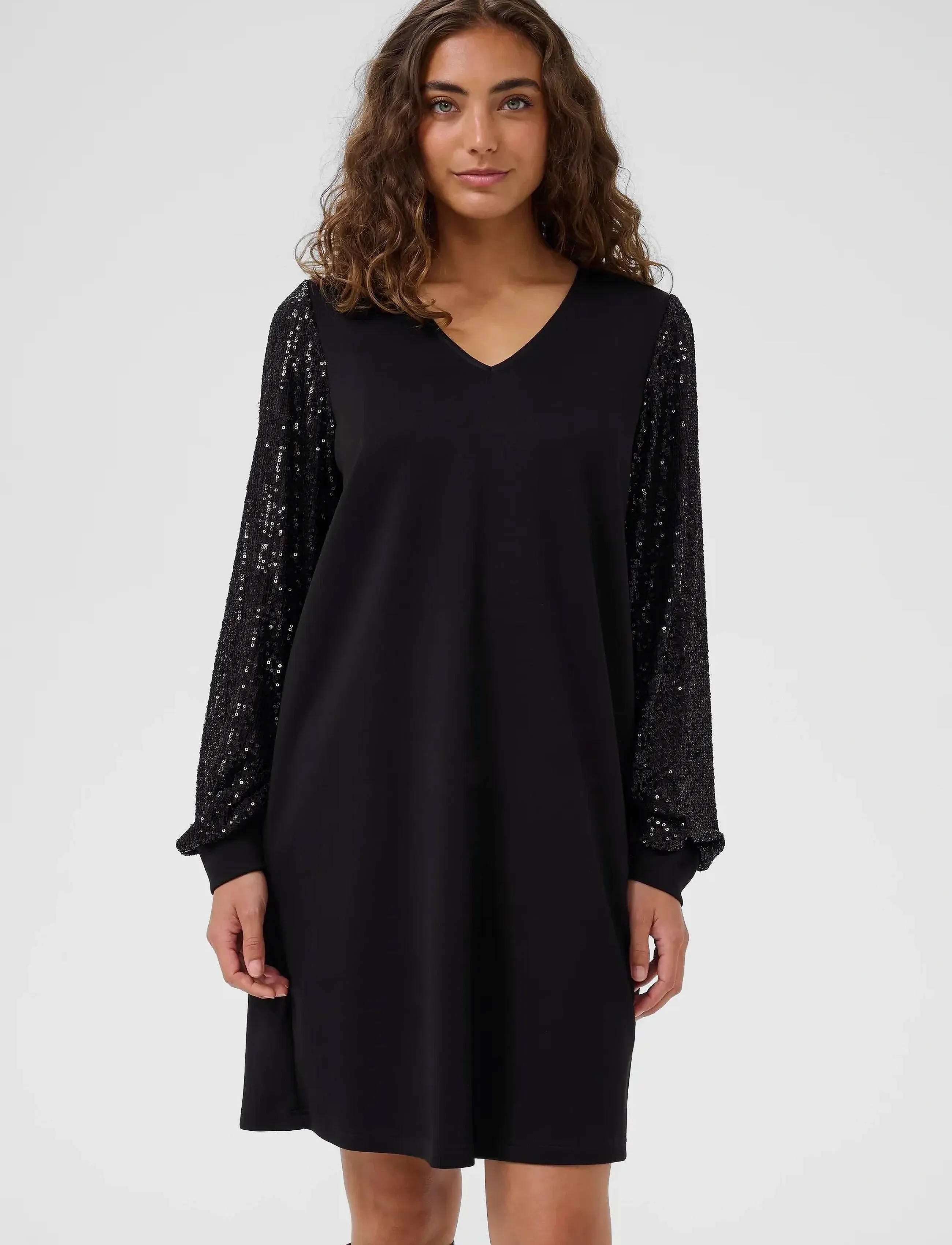 Culture Cuchabrina Sequins Dress, Kvinder, Pailletkjole, Sort, Str: XS
