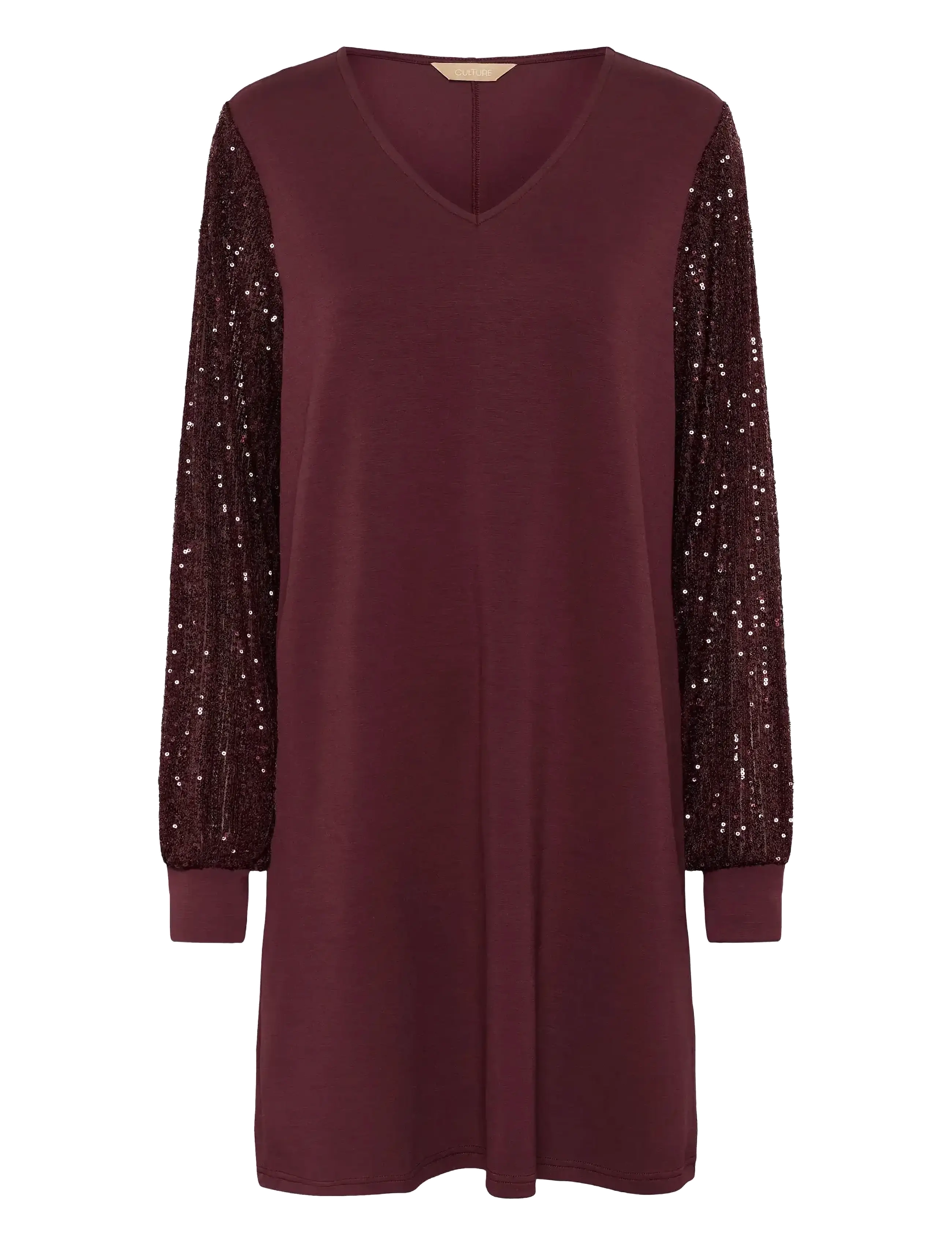 Culture CUchabrina Sequins Dress - Kleidid - WINETASTING / burgundy