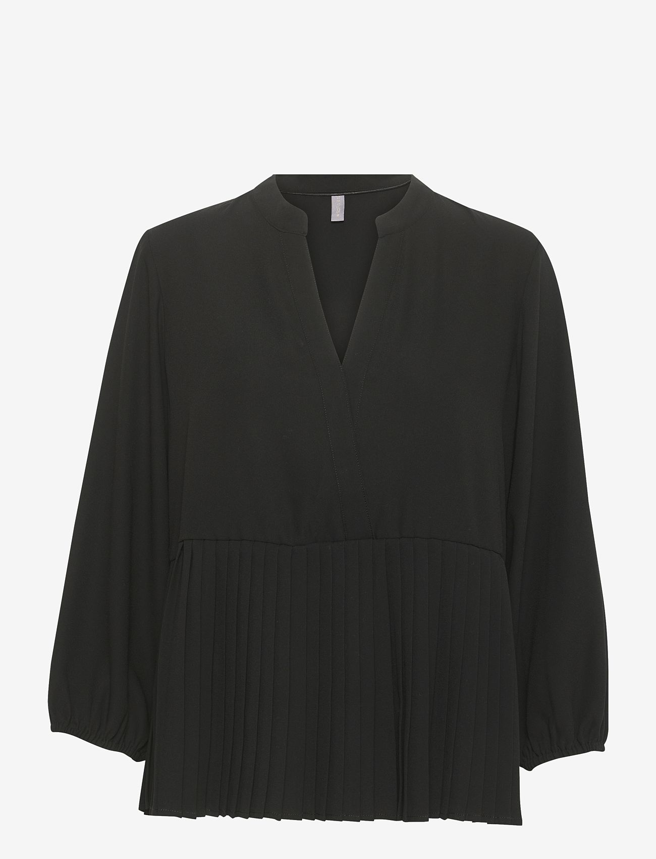 Culture - CUbetty VN Blouse - langærmede bluser - black - 1