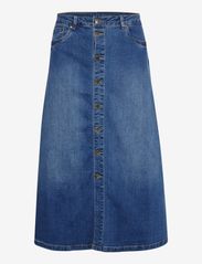 Culture - CUami Skirt - vidutinio ilgio sijonai - medium blue wash - 0