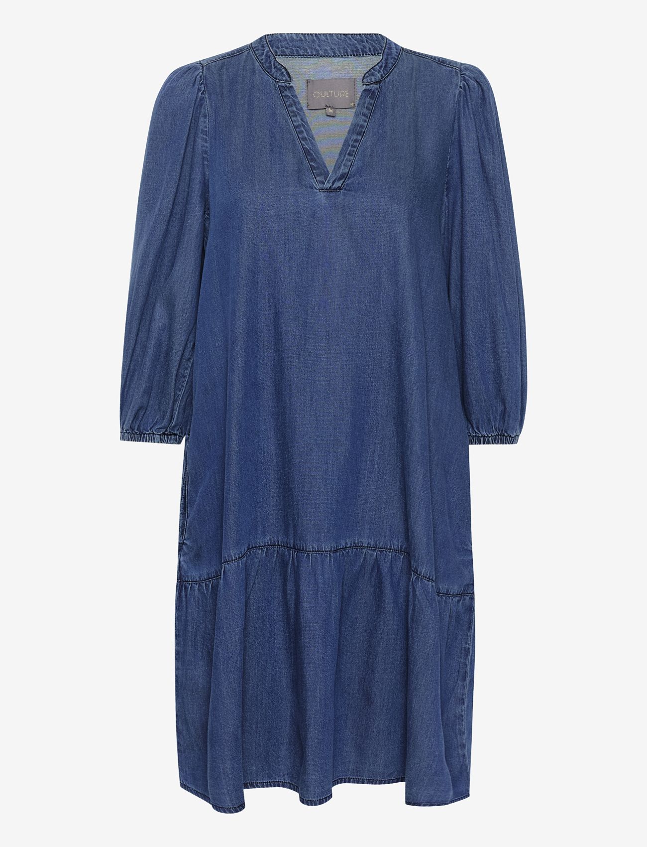 Culture - CUarpa Giselle Dress - midi kjoler - dark blue wash - 1