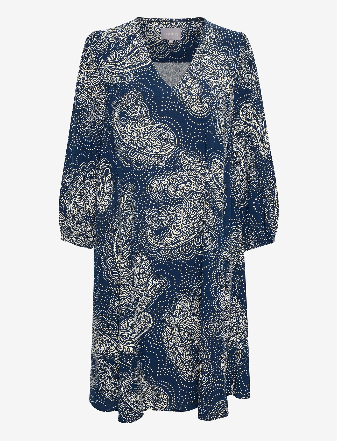 Culture - CUpolly Short Dress - kurze kleider - blue/whitecap paisley - 1