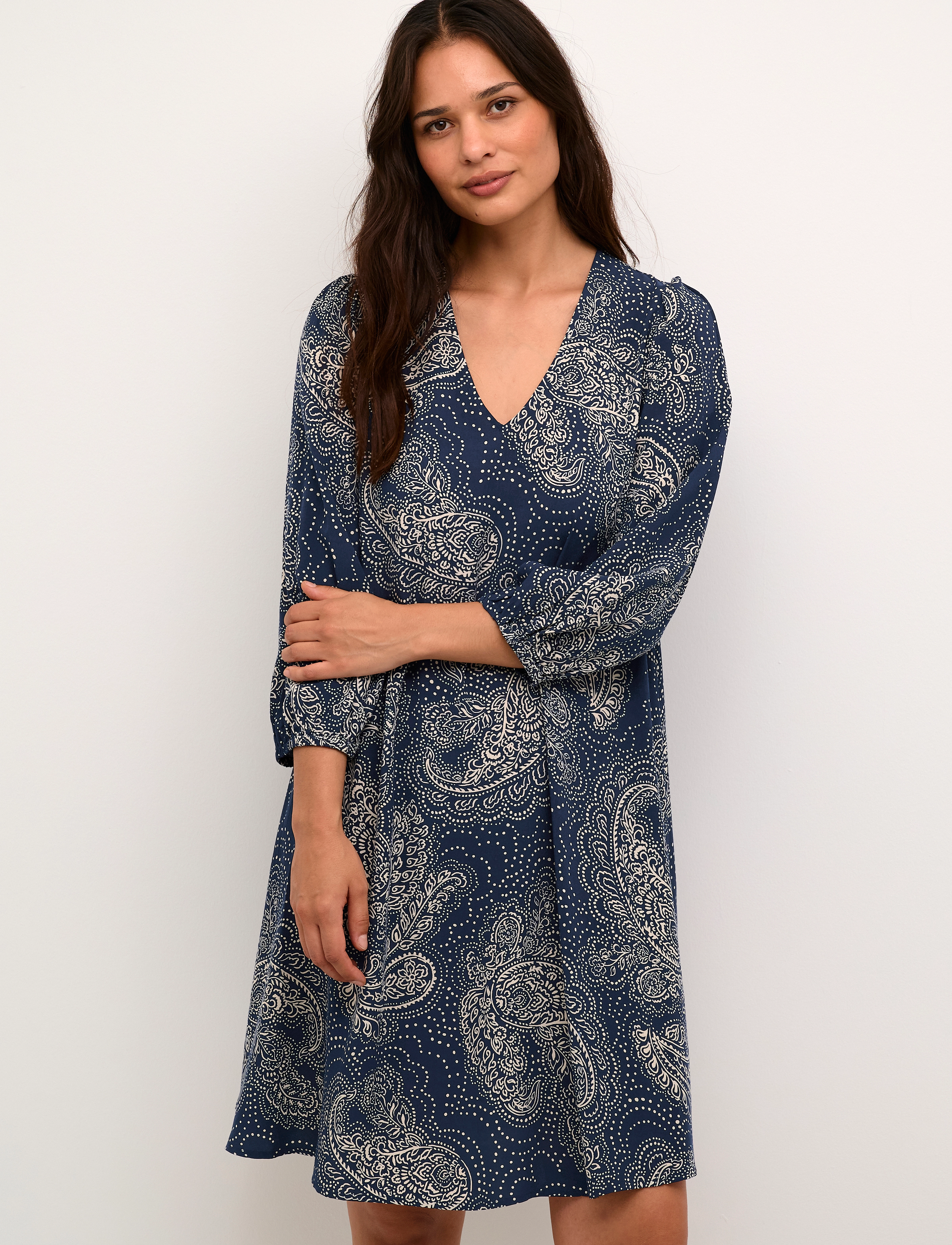 Culture CUpolly Short Dress - Korte kjoler - BLUE/WHITECAP PAISLEY / navy