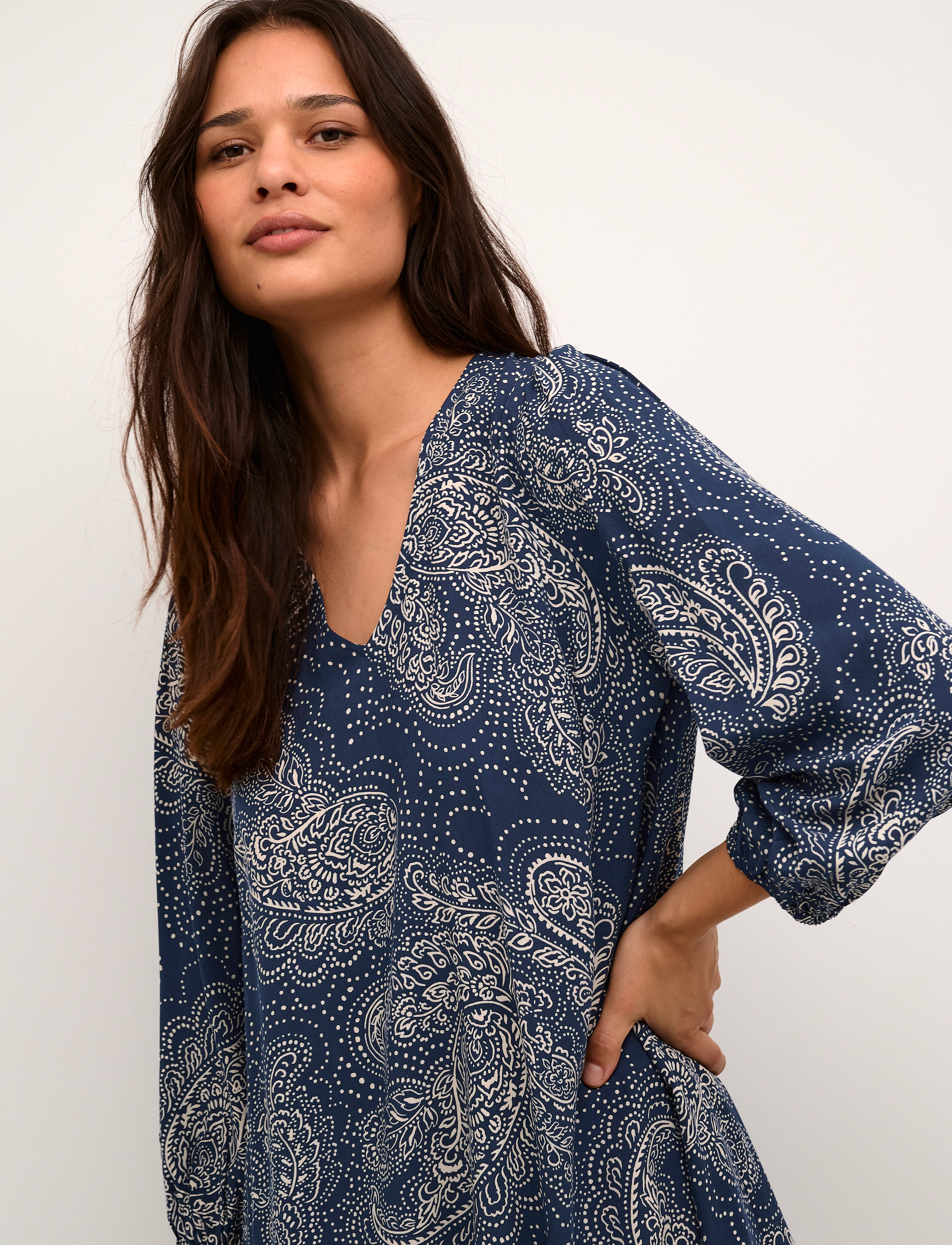 Culture - CUpolly Short Dress - korte kjoler - blue/whitecap paisley - 5