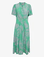 CUpolly Long Dress - GREEN/PINK PAISLEY
