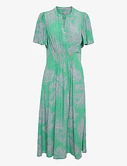 Culture - CUpolly Long Dress - vasarinės suknelės - green/pink paisley - 0