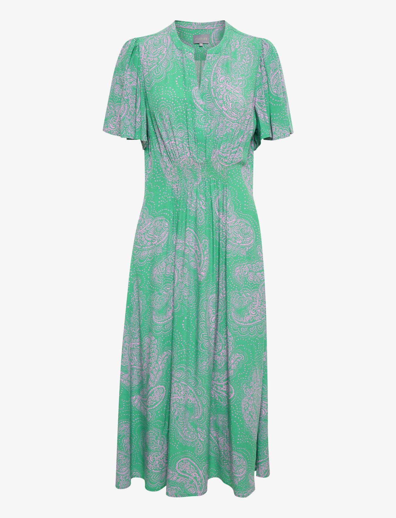 Culture CUpolly Long Dress - Klänningar - GREEN/PINK PAISLEY / green