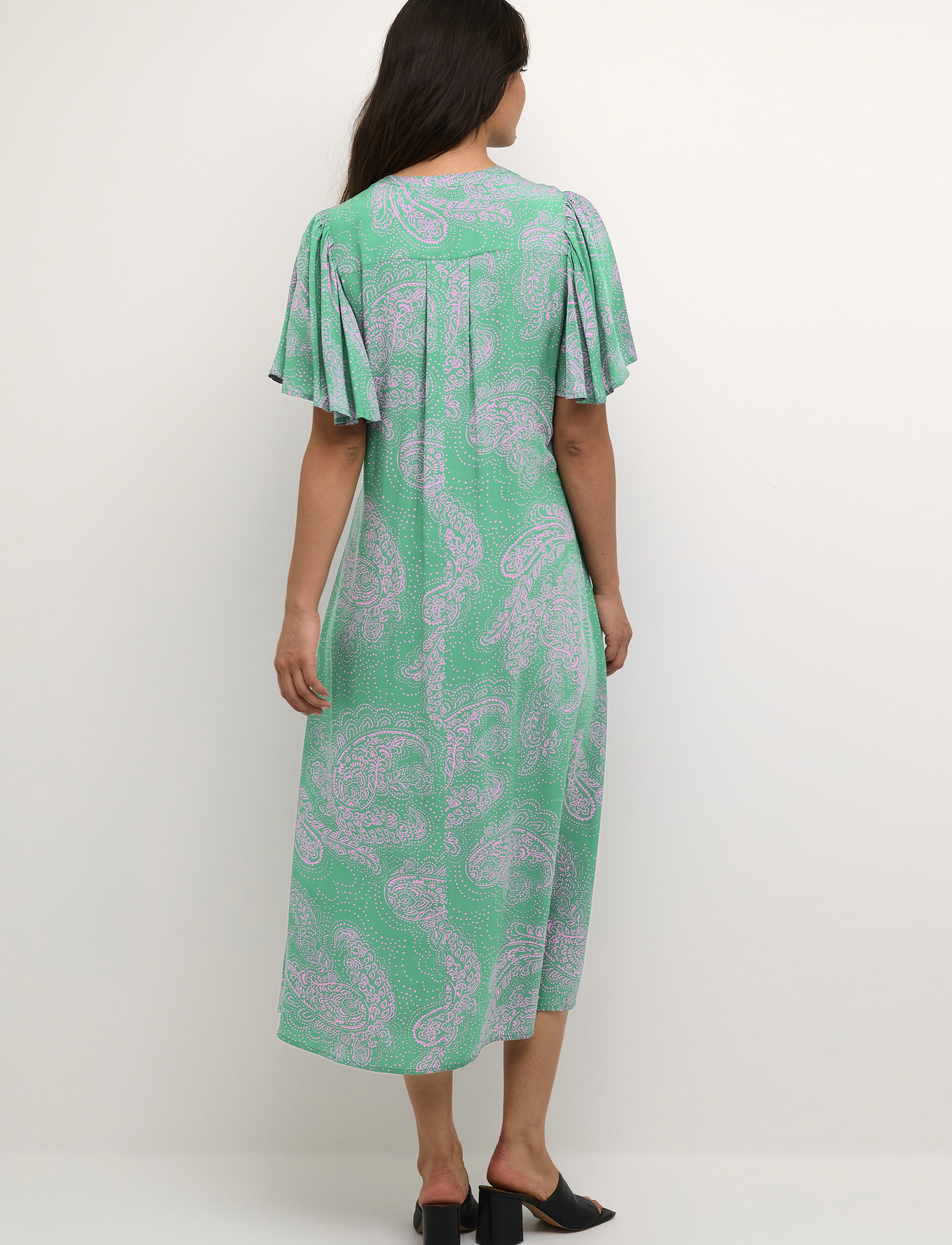 Culture - CUpolly Long Dress - robes d'été - green/pink paisley - 4