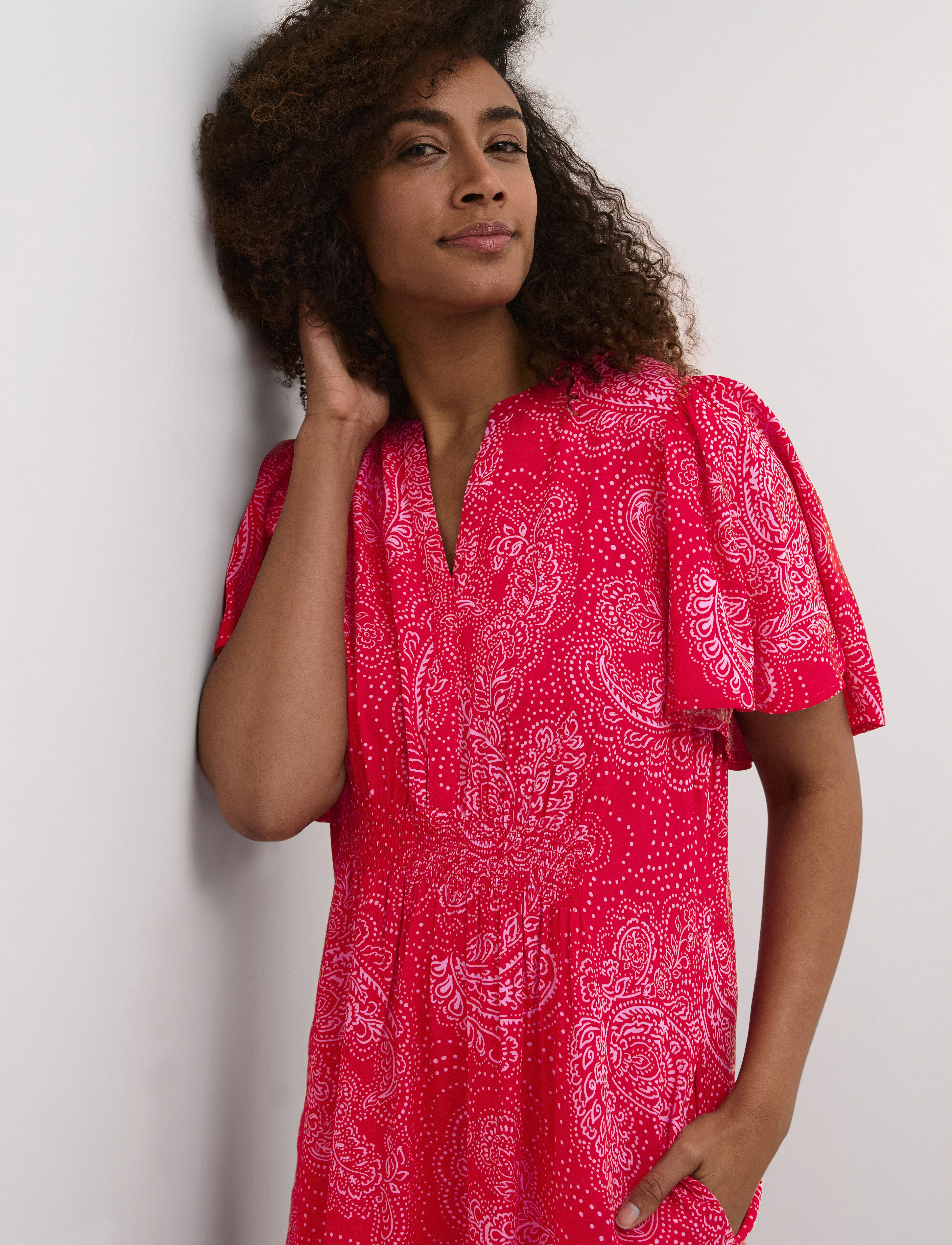 Culture - CUpolly Long Dress - sommerkjoler - red/pink paisley - 5