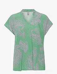 Culture - CUpolly SS Blouse - short-sleeved blouses - green/pink paisley - 0