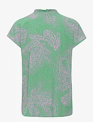 Culture - CUpolly SS Blouse - short-sleeved blouses - green/pink paisley - 1
