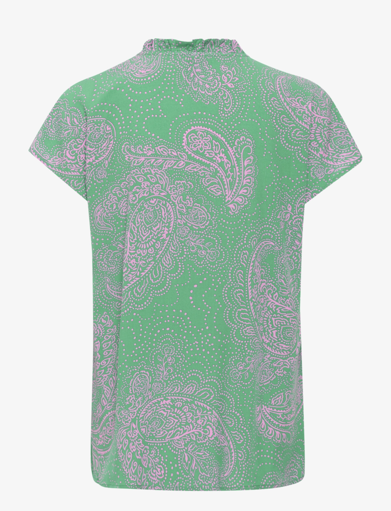 Culture - CUpolly SS Blouse - kortærmede bluser - green/pink paisley - 2