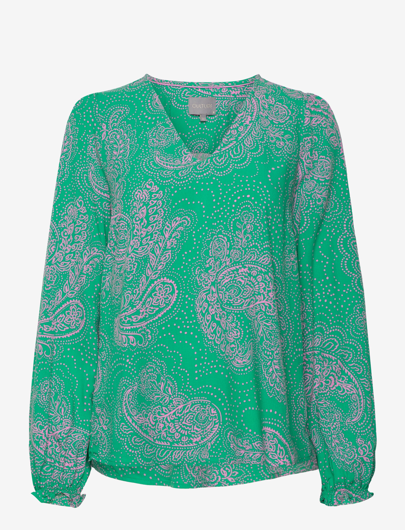 Culture - CUpolly LS Blouse - palaidinės ilgomis rankovėmis - green/pink paisley - 0