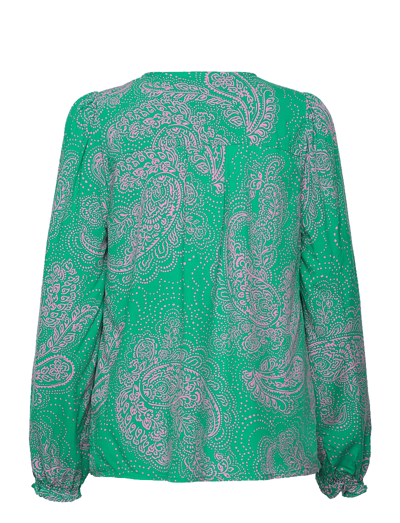 Culture - CUpolly LS Blouse - pikkade varrukatega pluusid - green/pink paisley - 1
