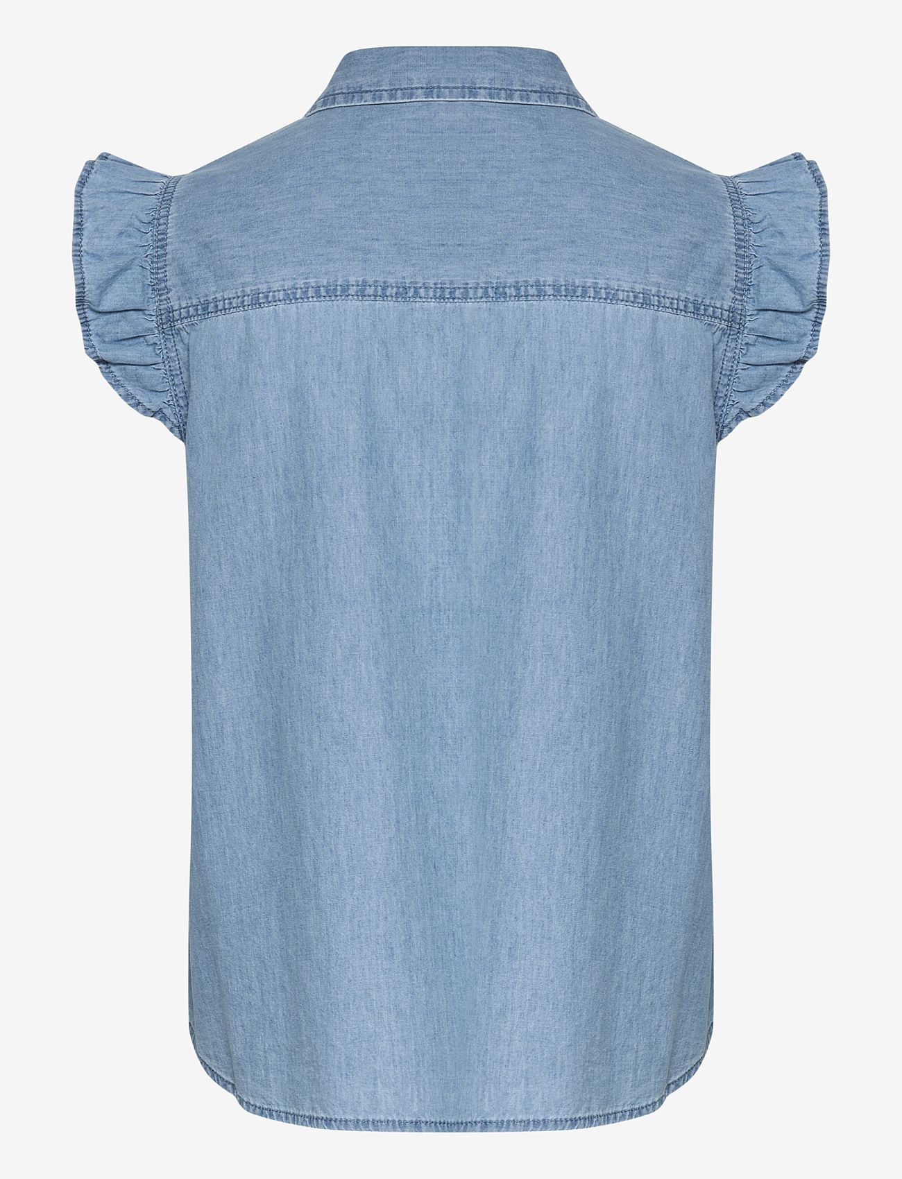 Culture - CUaurelia Sleeveless Shirt - chemises à manches courtes - light blue wash - 2