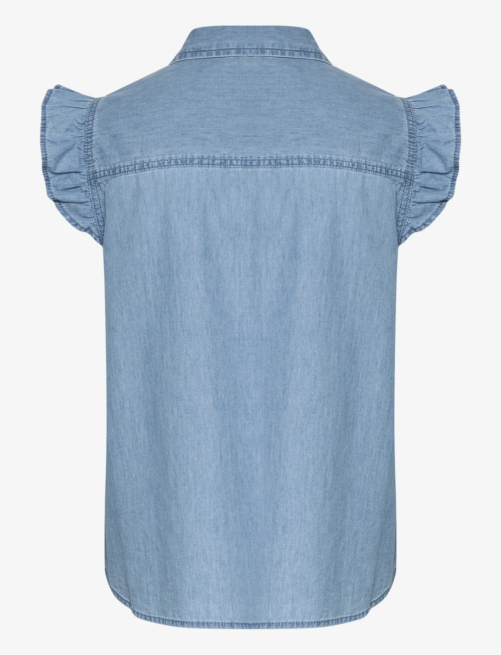 Culture - CUaurelia Sleeveless Shirt - kortärmade skjortor - light blue wash - 2