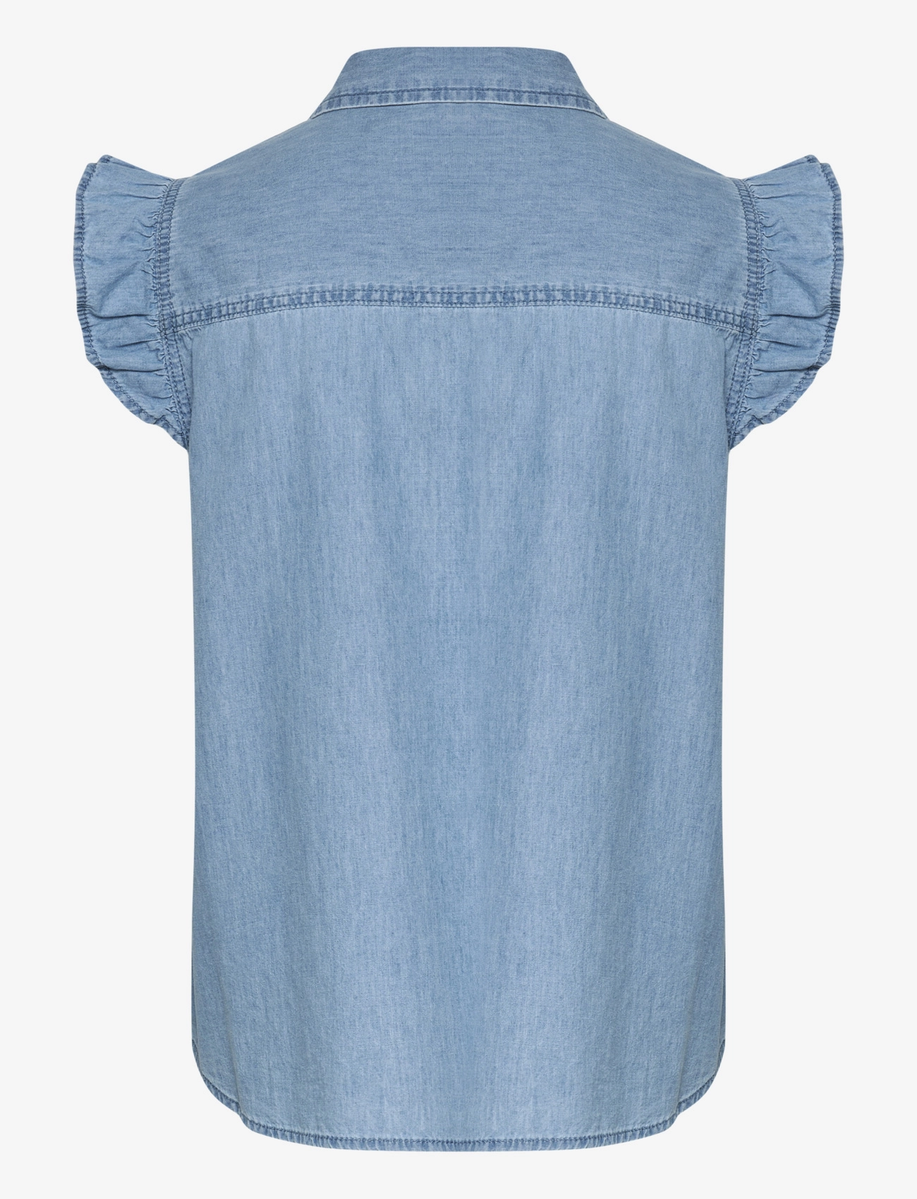 Culture - CUaurelia Sleeveless Shirt - kurzärmlige hemden - light blue wash - 2
