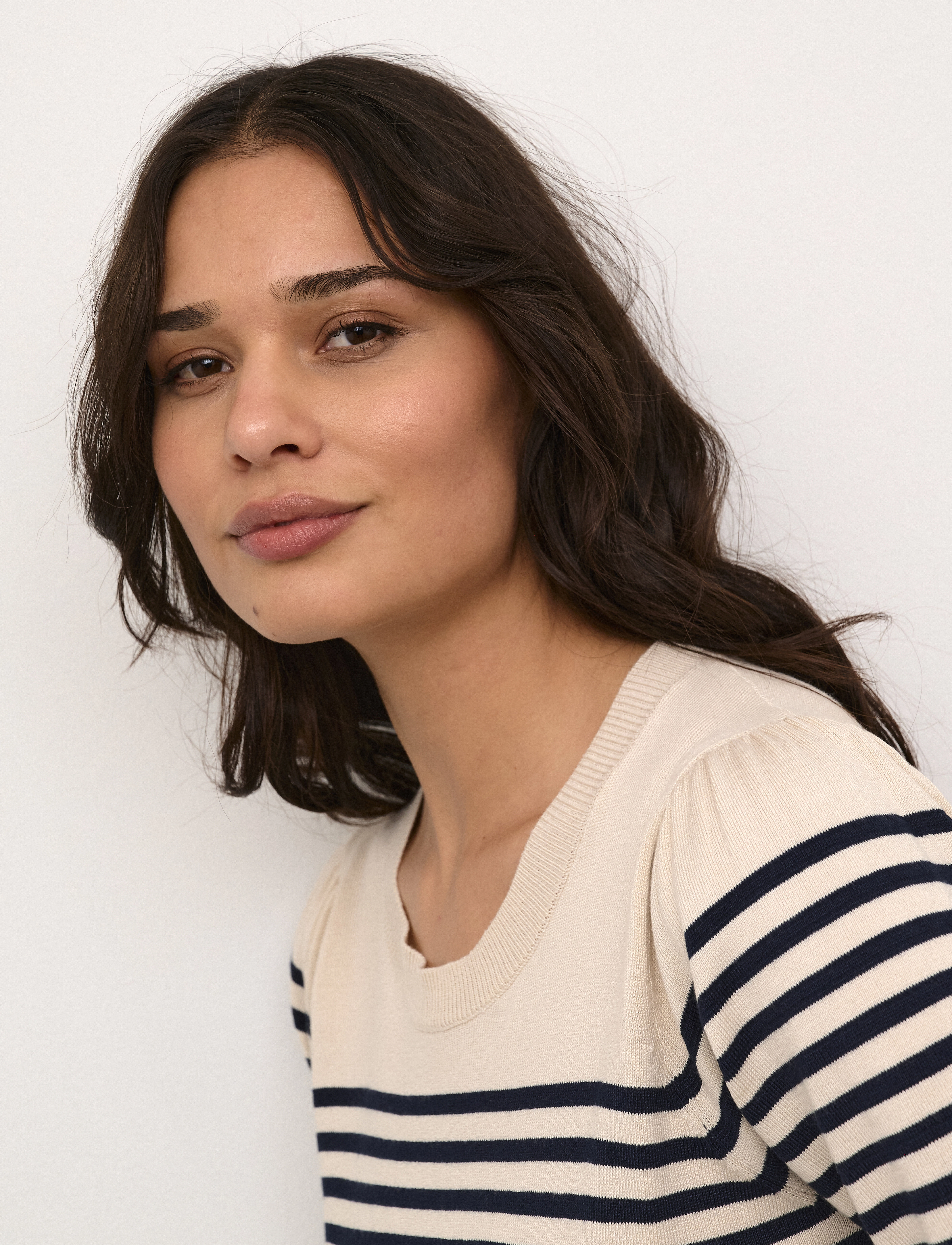 Culture - CUannemarie SS Oneck - trøjer - whitecap blue stripe - 5