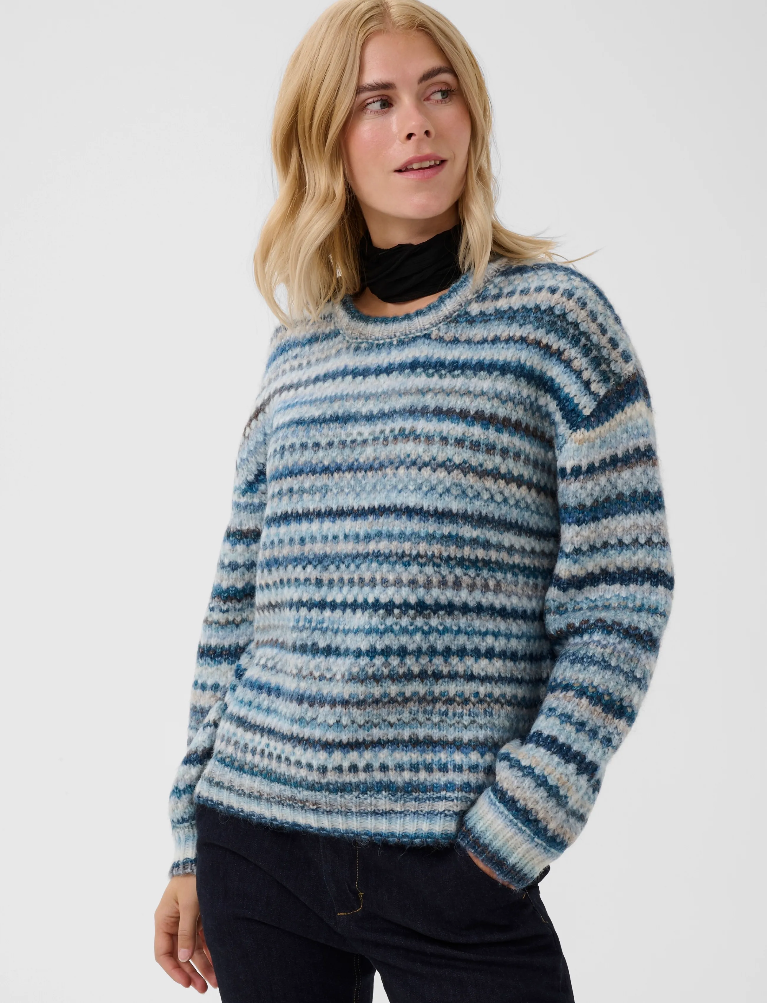 Culture - CUhazel Pullover - kampsunid - blue melange multi - 2