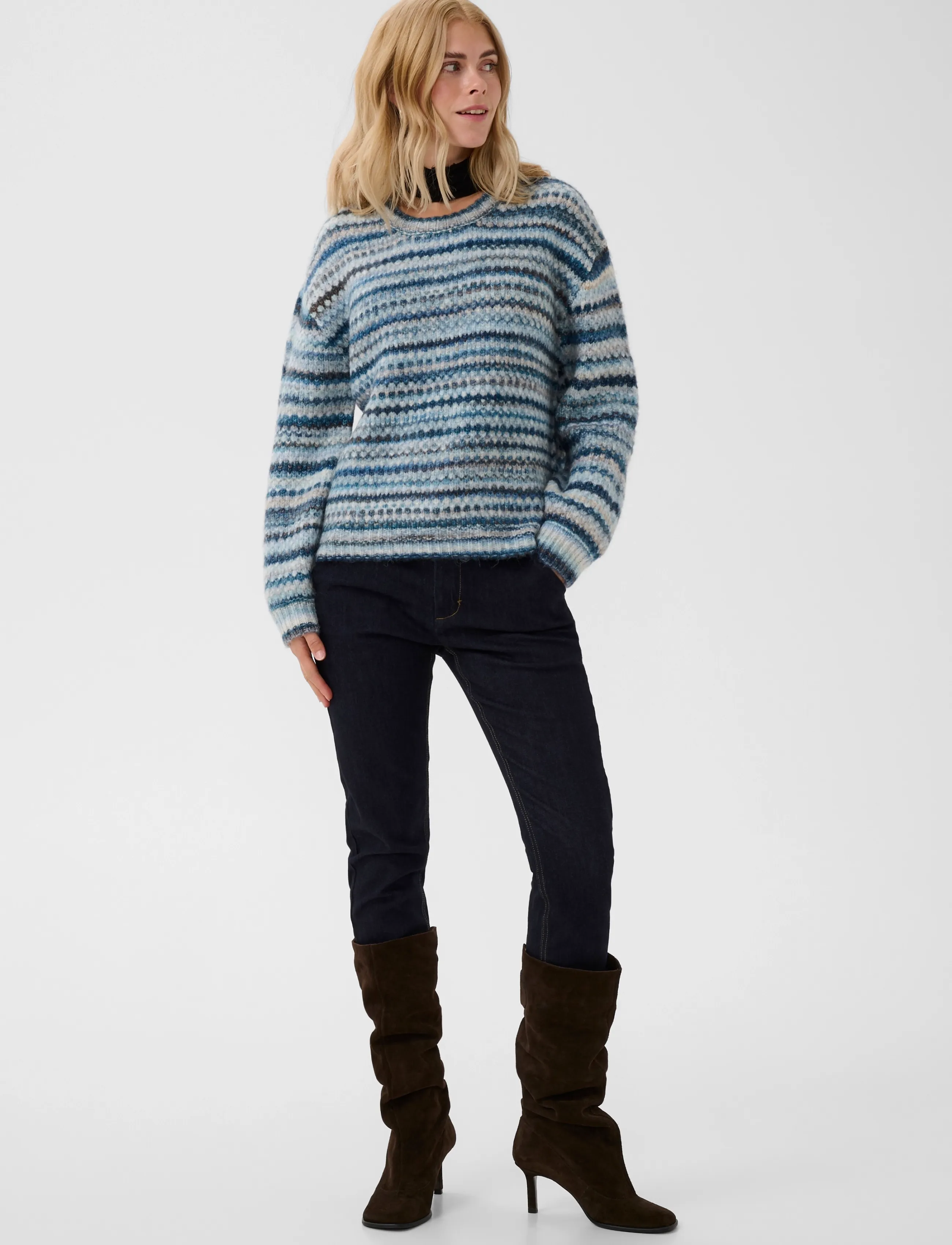 Culture - CUhazel Pullover - kampsunid - blue melange multi - 3