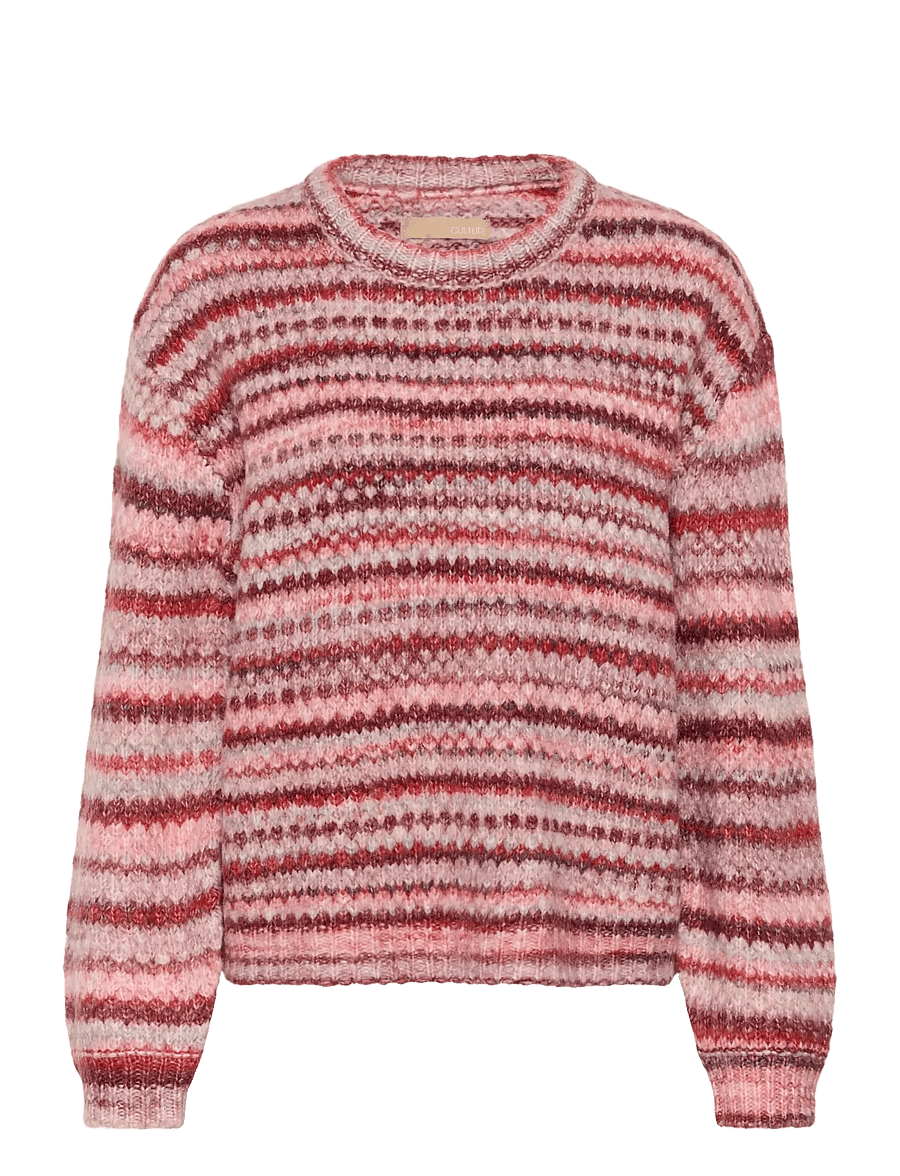 Culture - CUhazel Pullover - striktrøjer - red melange multi - 0
