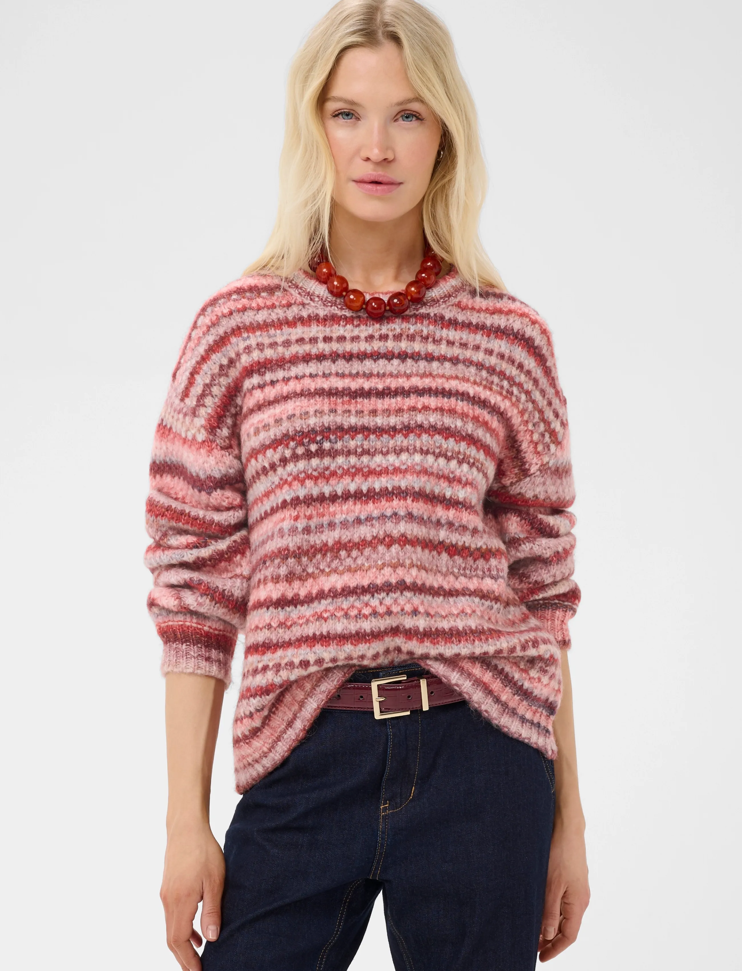 Culture - CUhazel Pullover - striktrøjer - red melange multi - 2