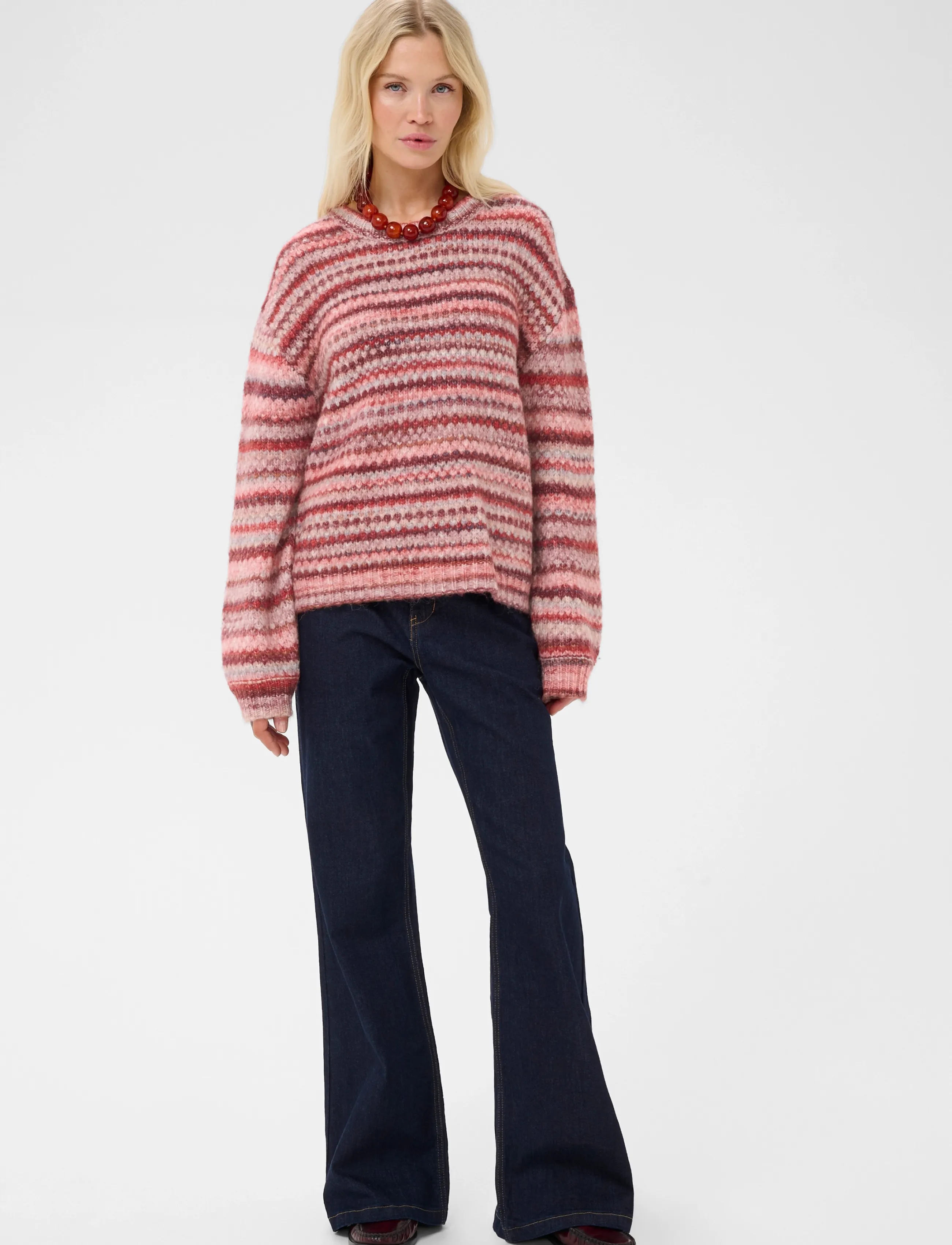 Culture - CUhazel Pullover - striktrøjer - red melange multi - 3