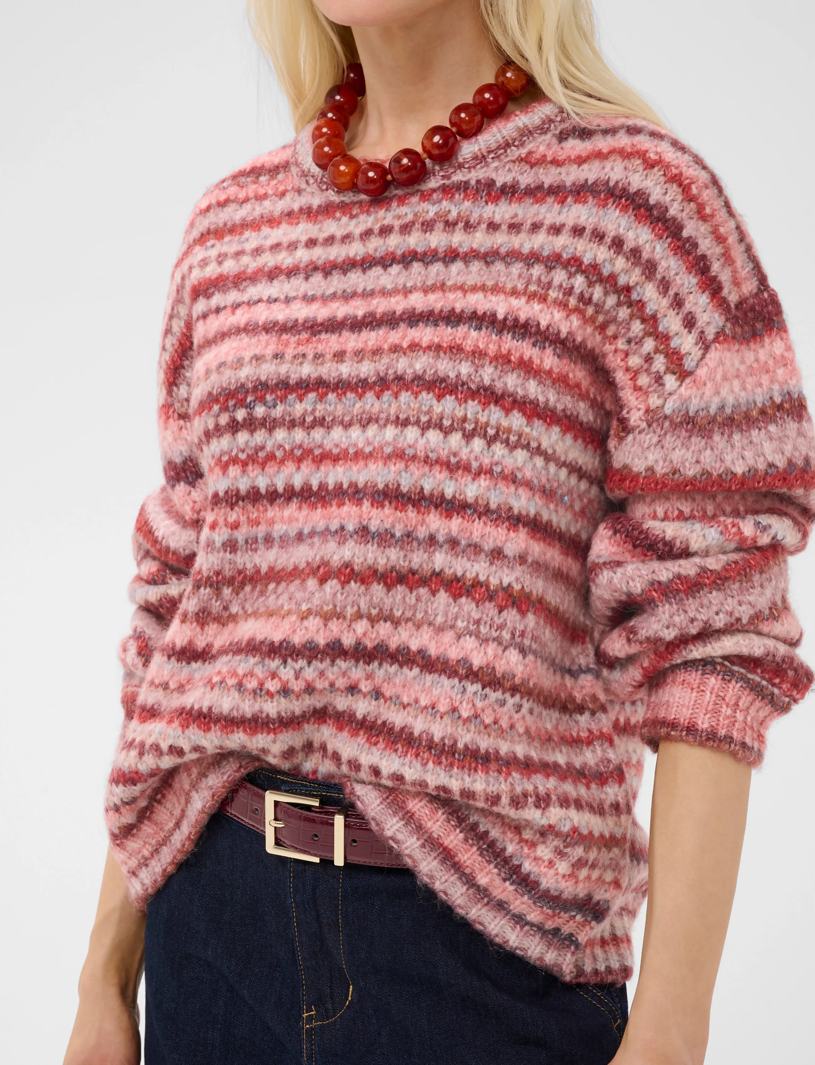 Culture - CUhazel Pullover - striktrøjer - red melange multi - 5