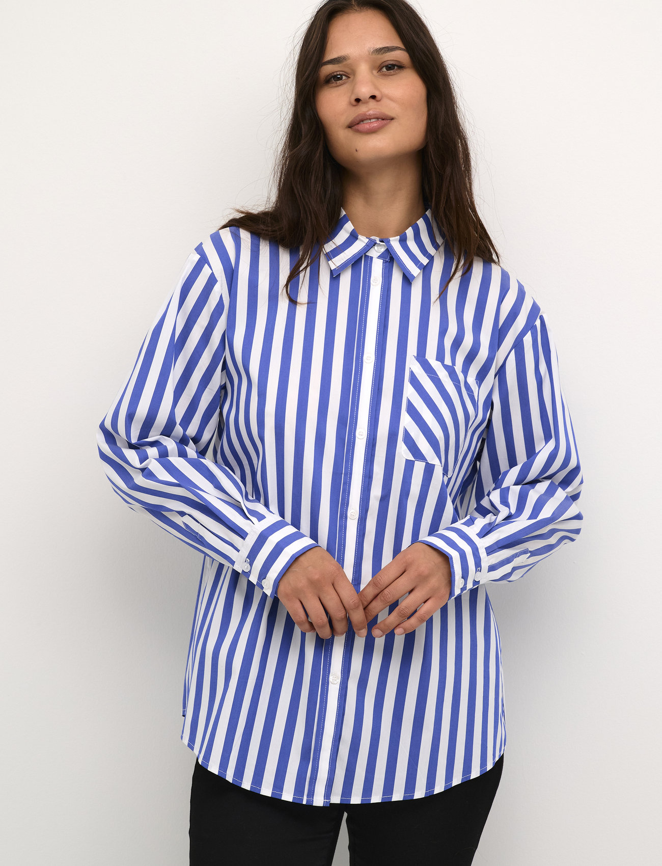 Culture - CUregina LS Shirt - koszule z długimi rękawami - blue/white stripe - 0