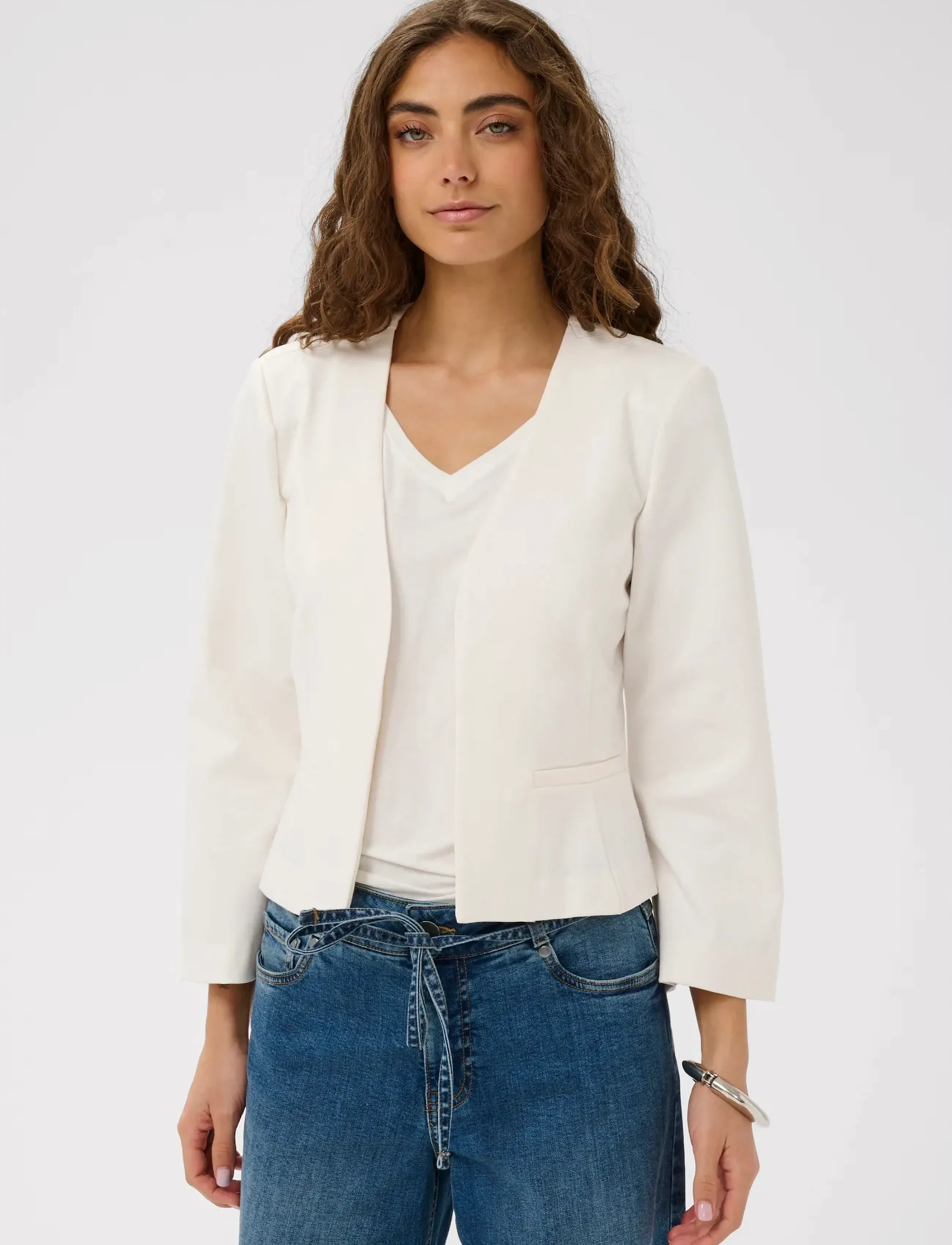 Culture Cueloise Short Blazer, 34, White, Blazere > Cropped Blazere, Dame