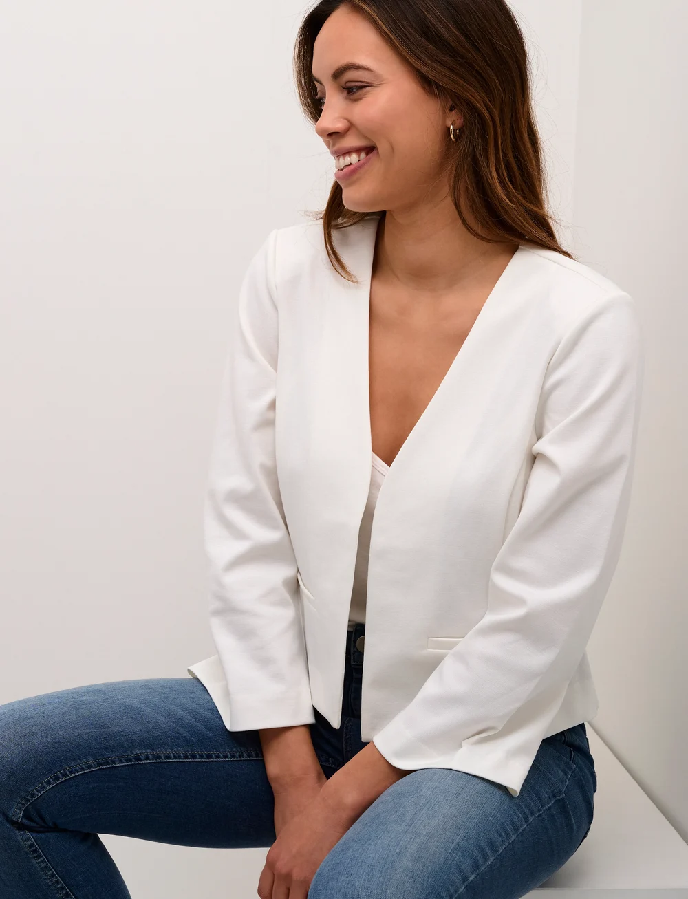 Culture - CUeloise short blazer - korta kavajer - spring gardenia - 5