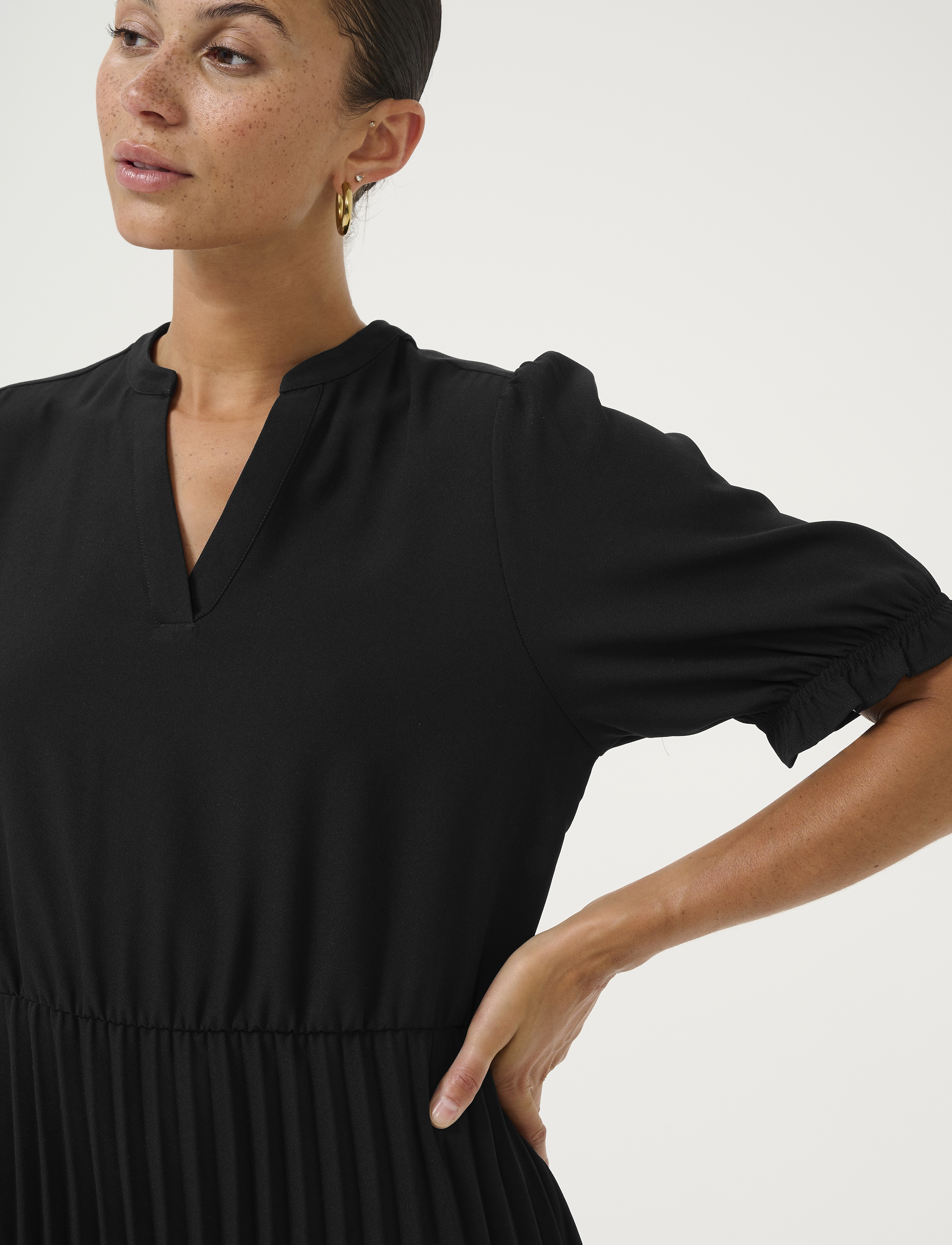 Culture - CUbetty Short Dress - vidutinio ilgio suknelės - black/raindrum stripe - 5