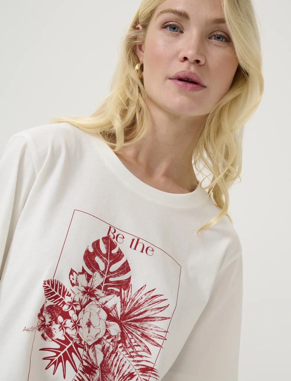 Culture - CUamora T-Shirt - t-shirts - spring gardenia/red floral - 4