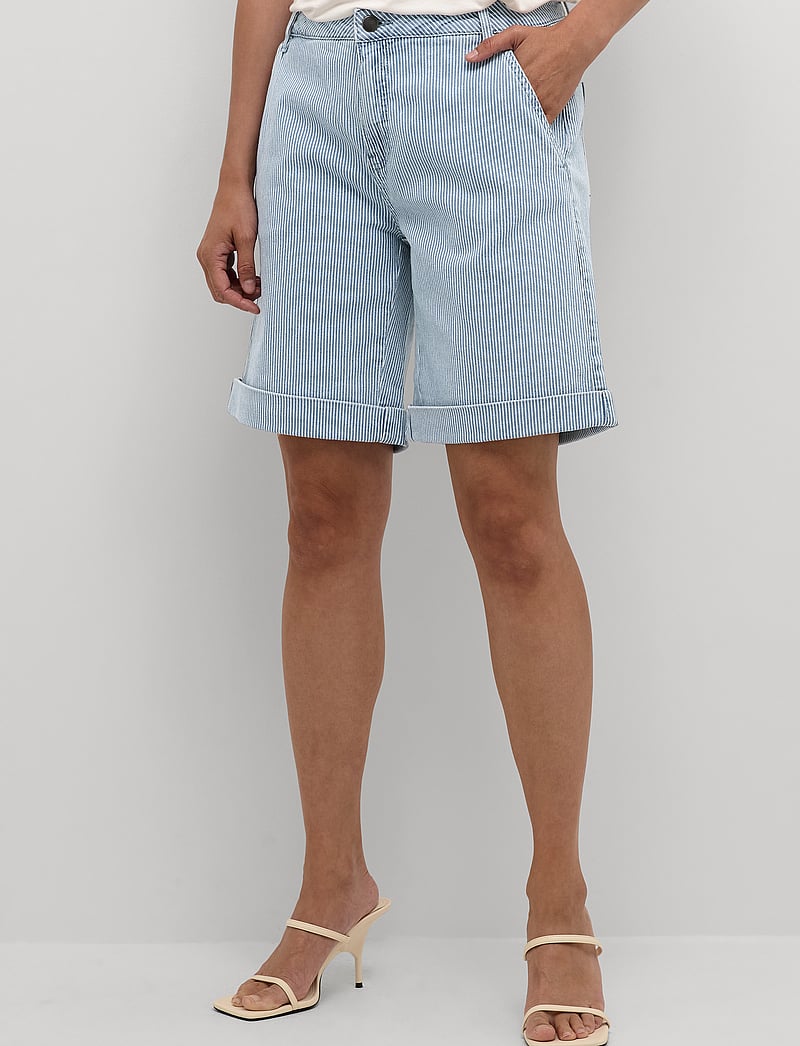 Culture - CUmilky Shorts - casual shorts - blue/white stripe - 0