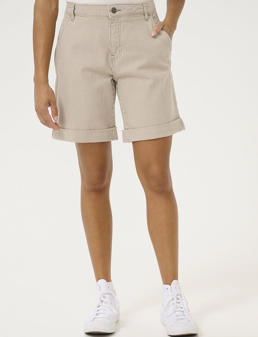 Culture - CUmilky Shorts - dune/white stripe - 0