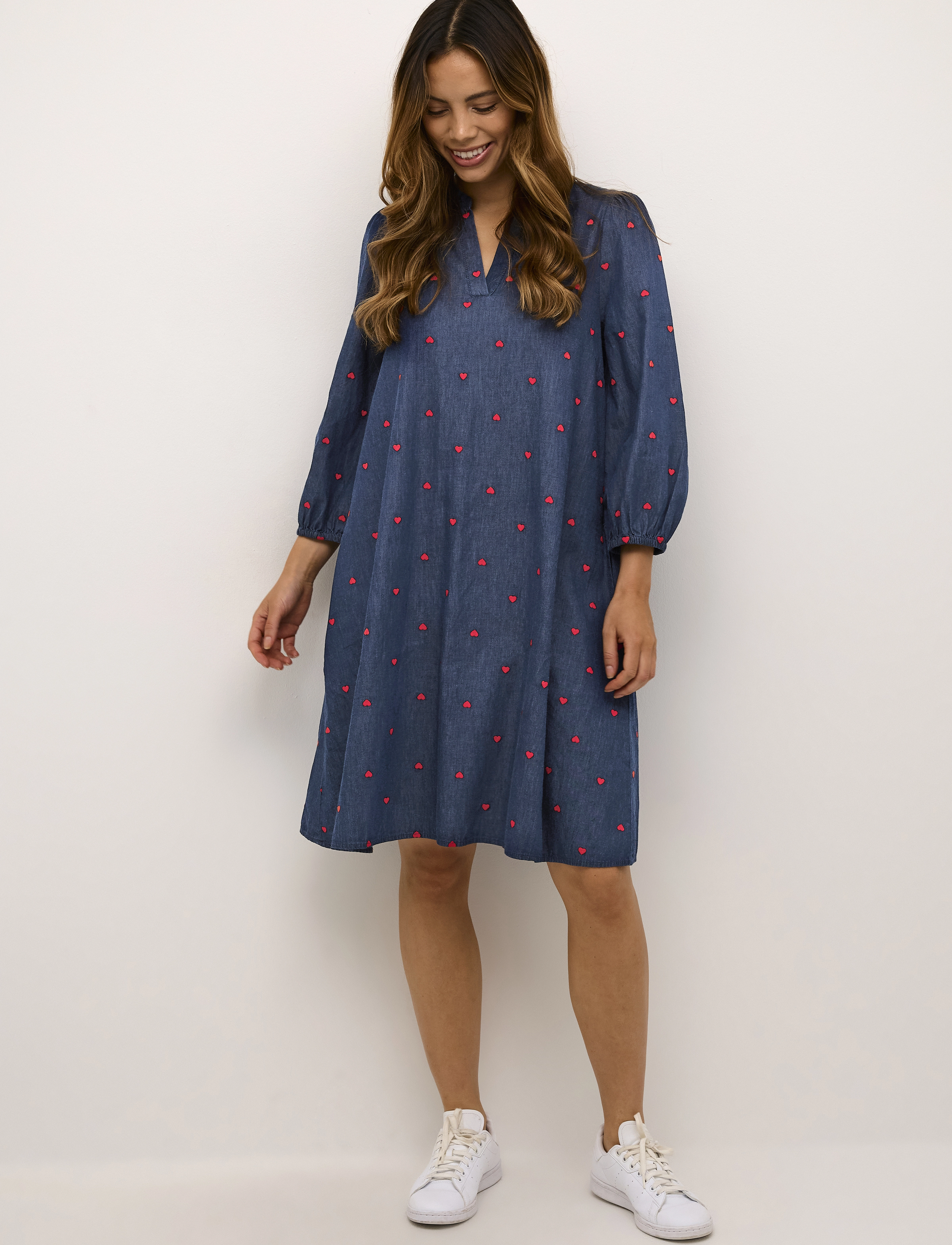 Culture - CUmichelle Giselle Dress - blue/red hearts - 3