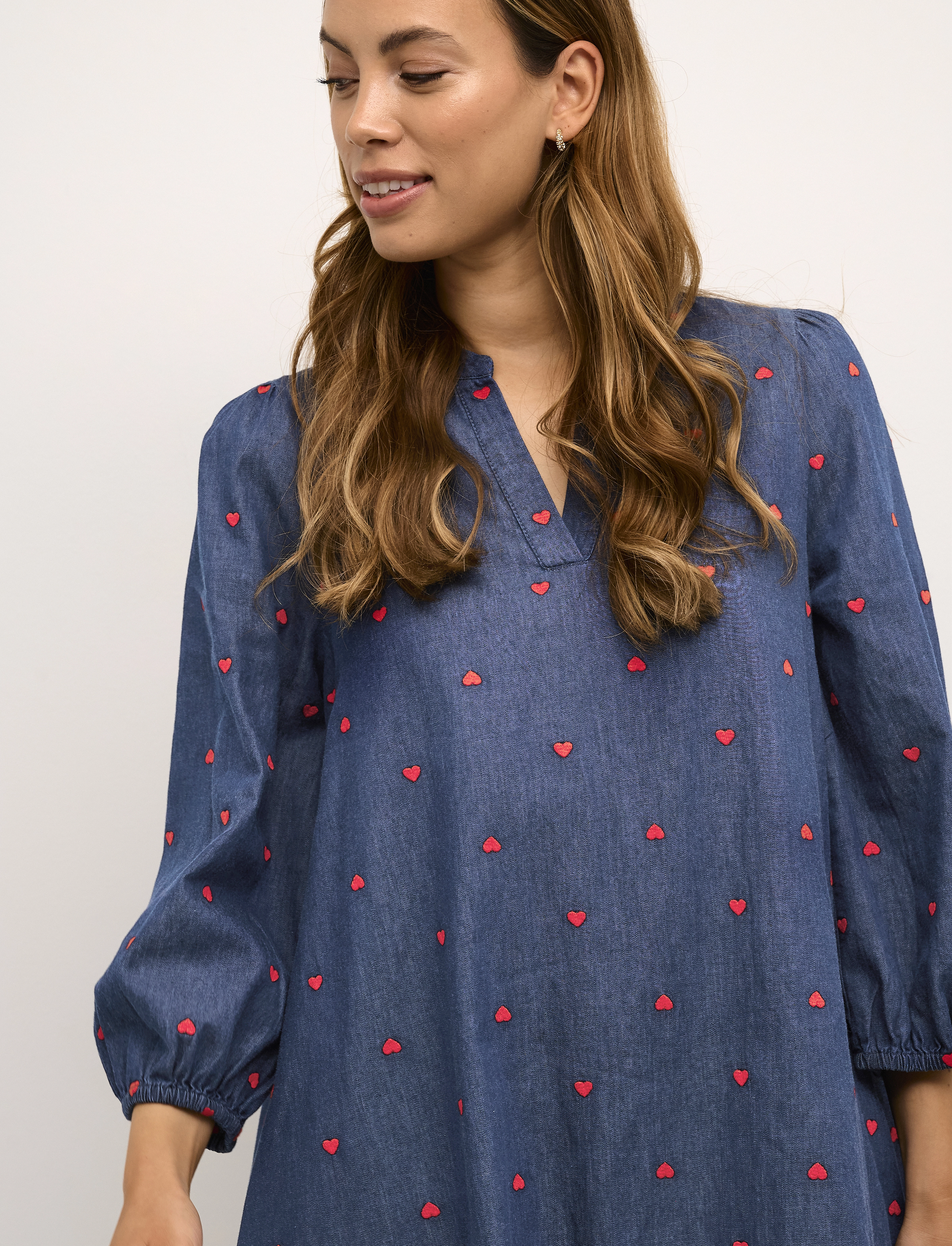 Culture - CUmichelle Giselle Dress - blue/red hearts - 5