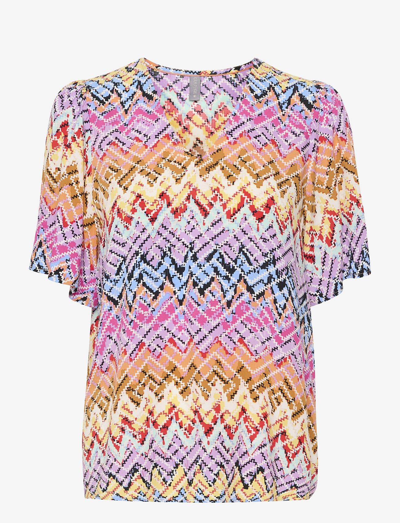 Culture - CUkendall SS Blouse - kortærmede bluser - orange graphic - 1