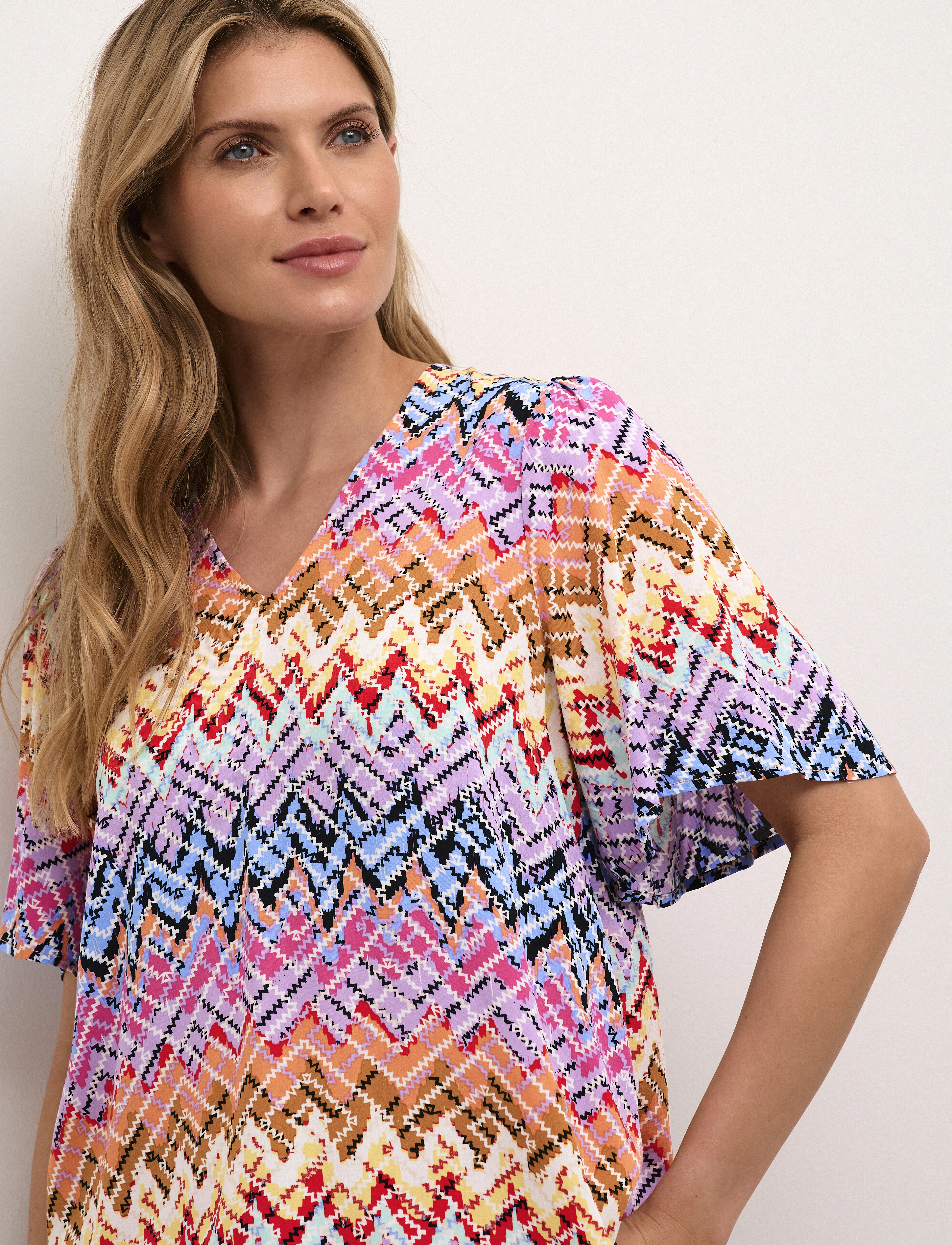 Culture - CUkendall SS Blouse - bluzki krotkim rekawem - orange graphic - 5