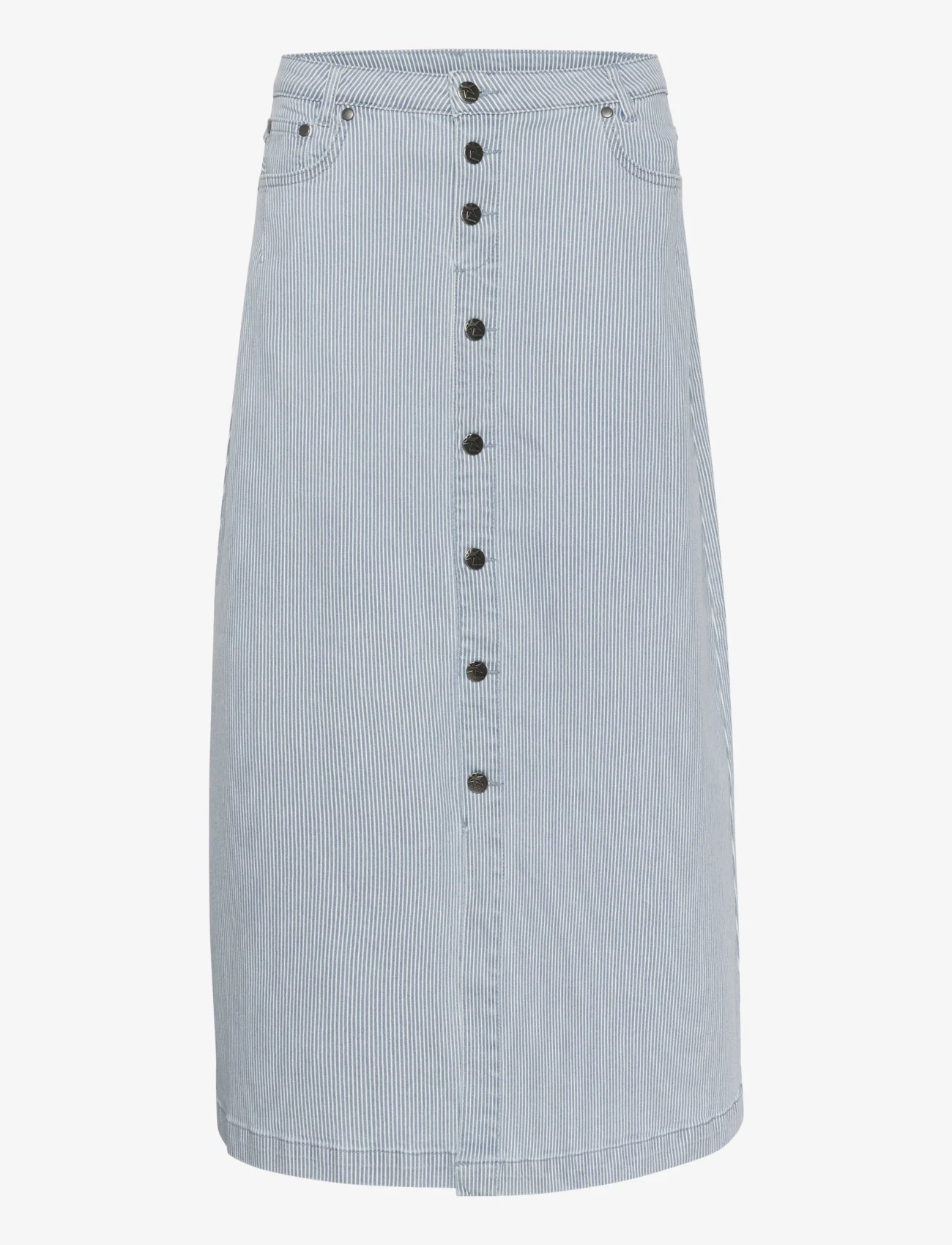 Culture - CUmilky Skirt - jeansowe spódnice - blue/white stripe - 0