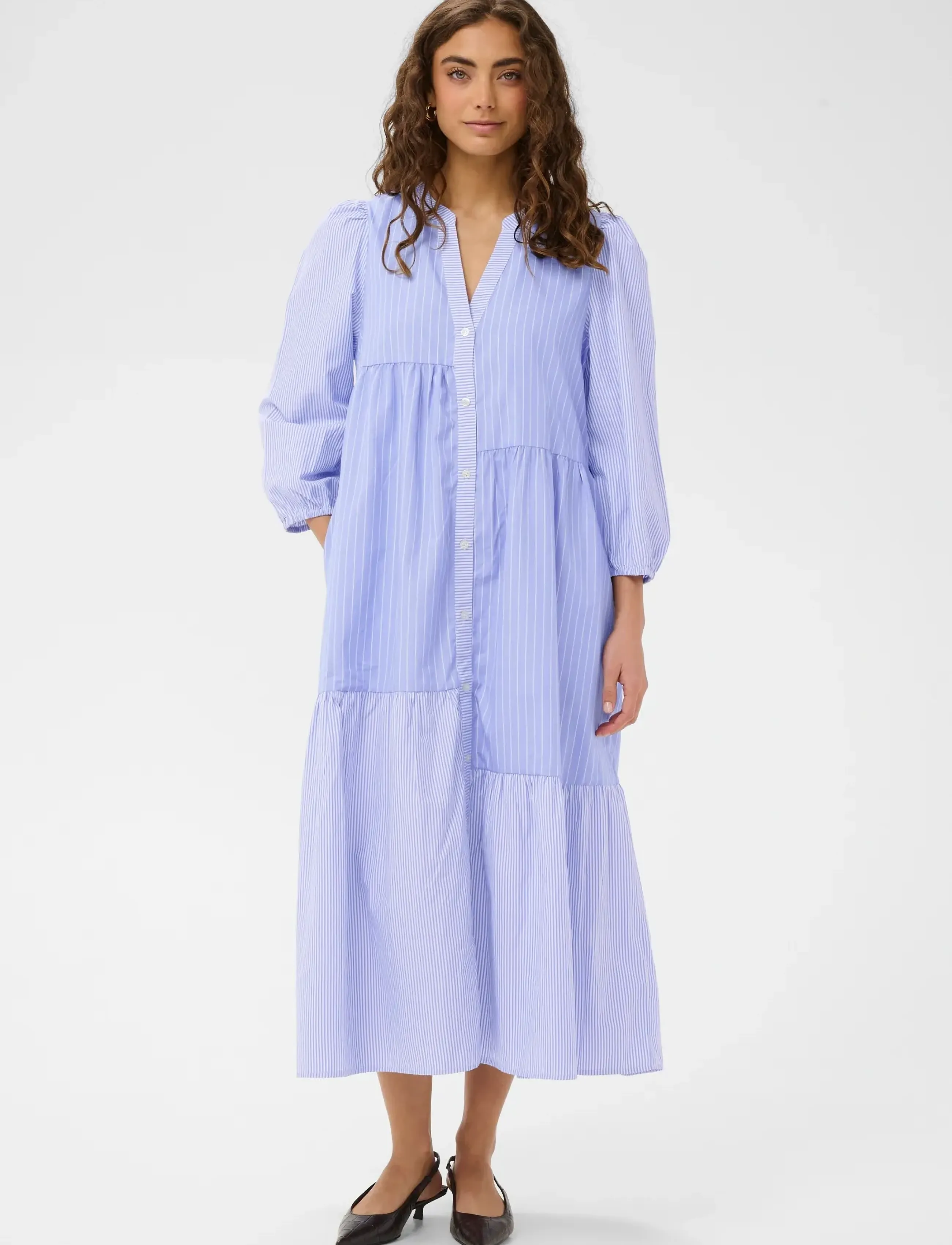 Culture CUcia Striped Dress - Tøj - BLUE STRIPE MIX / blue