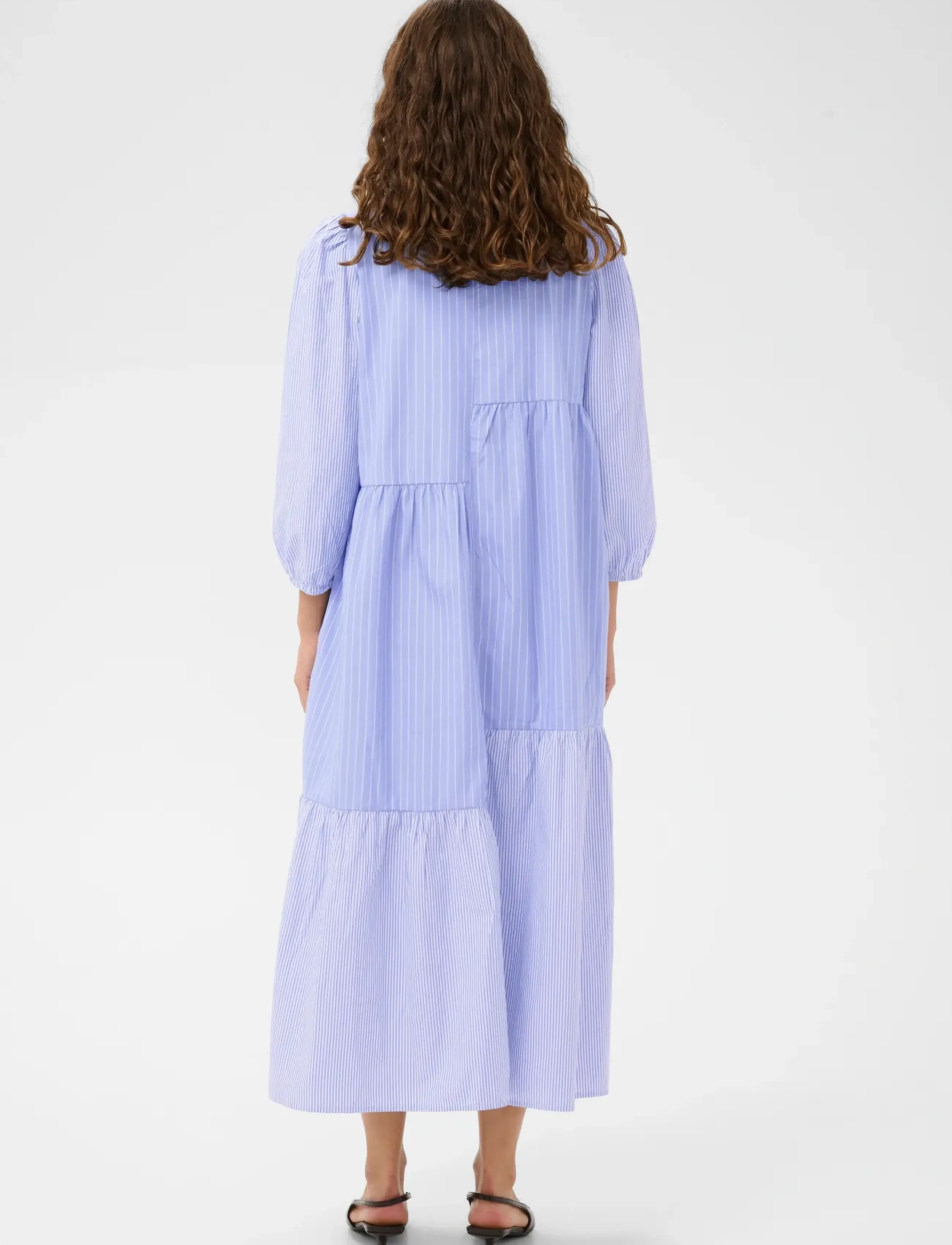 Culture - CUcia Striped Dress - skjortekjoler - blue stripe mix - 3