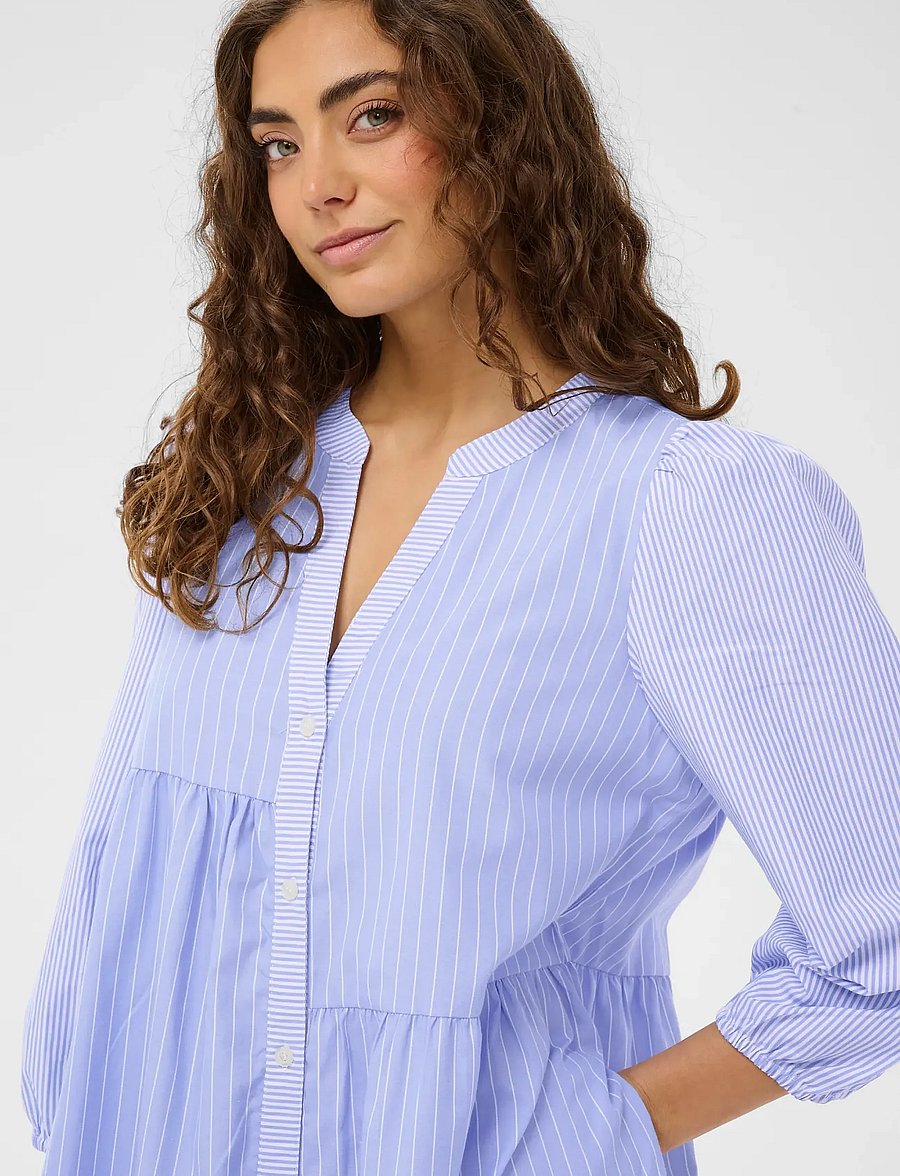 Culture - CUcia Striped Dress - marškinių tipo suknelės - blue stripe mix - 4