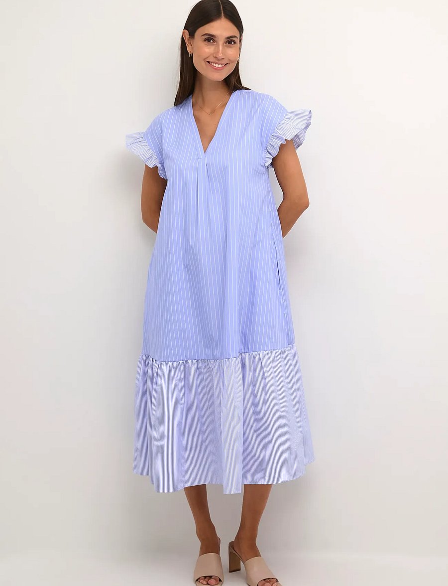 Culture - CUcia Sleeveles Striped Dress - suvekleidid - blue stripe mix - 0