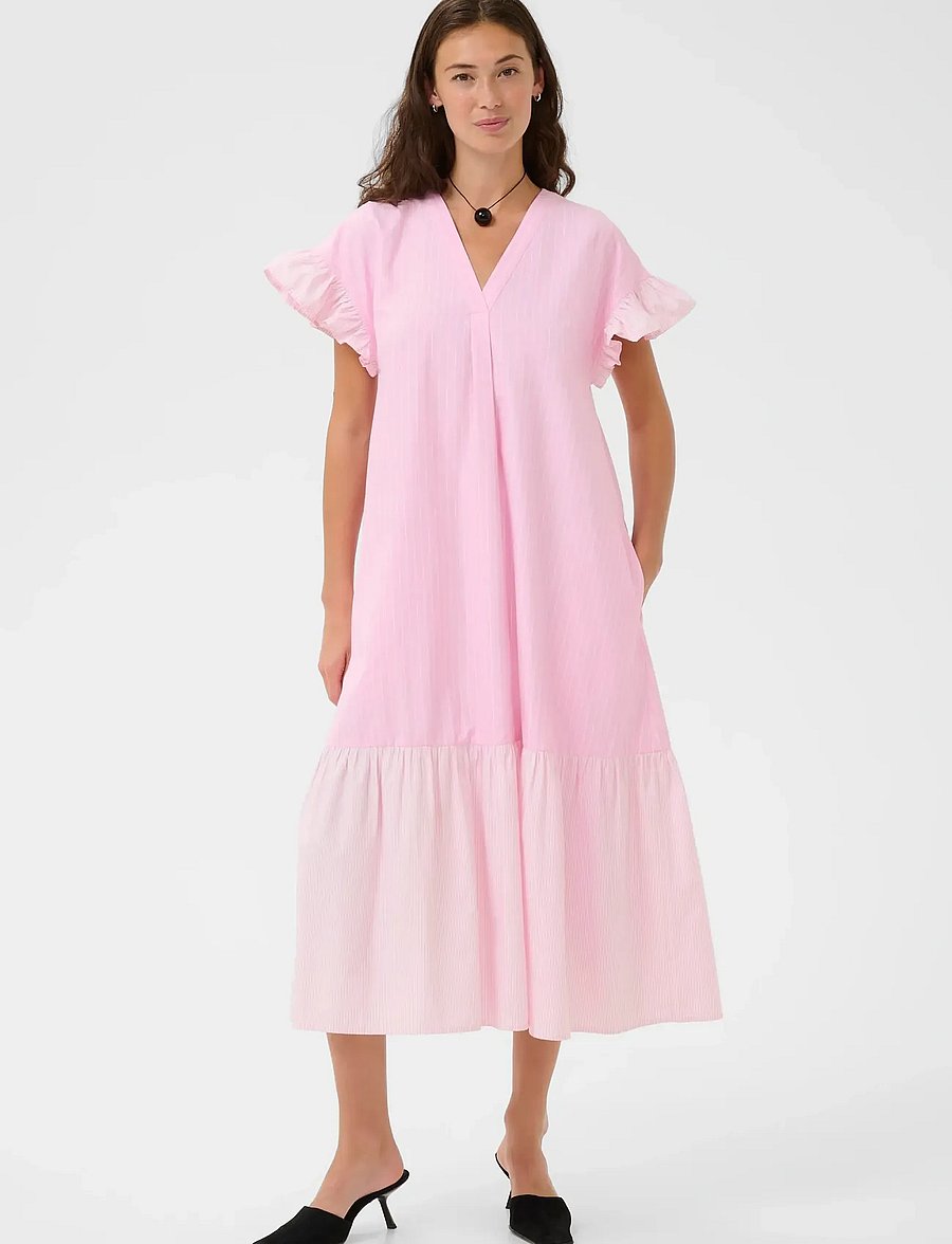 Culture - CUcia Sleeveles Striped Dress - sommerkleider - pink stripe mix - 0